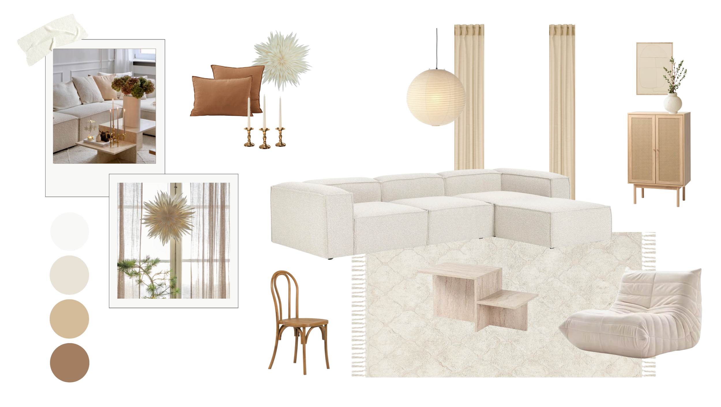 Moodboard Wohnzimmer Konzept 