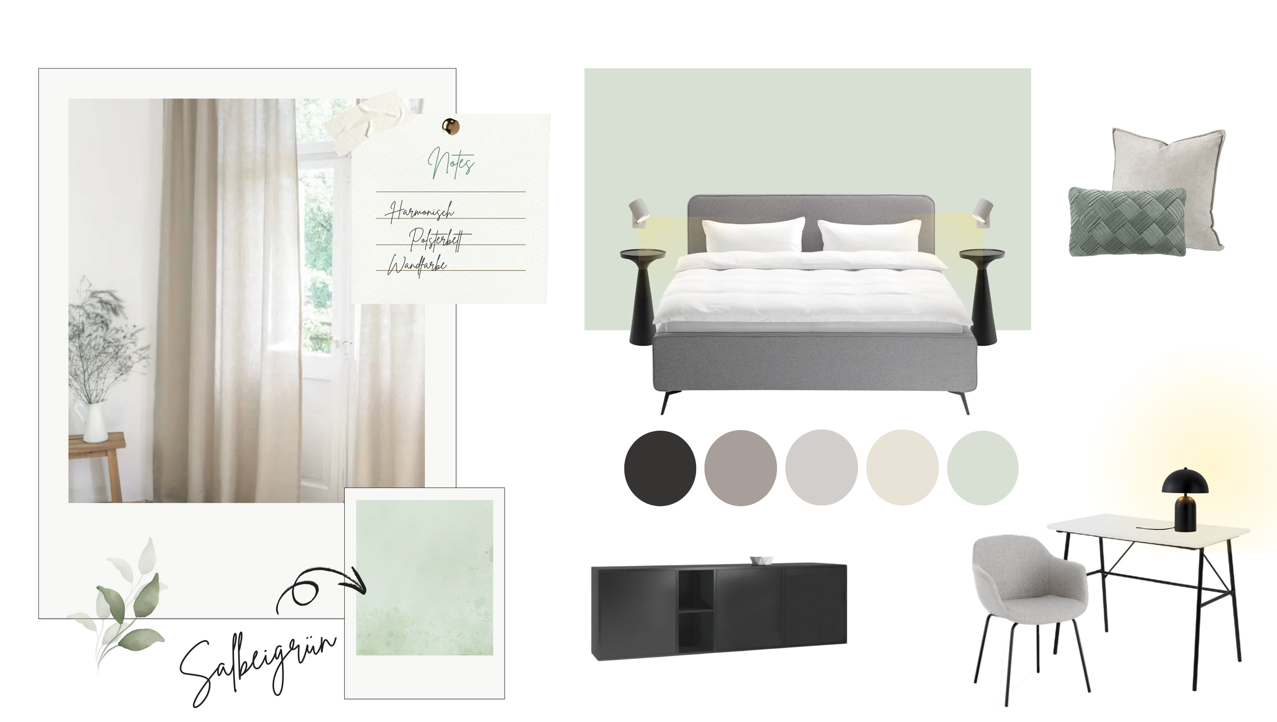 Moodboard Schlafzimmer