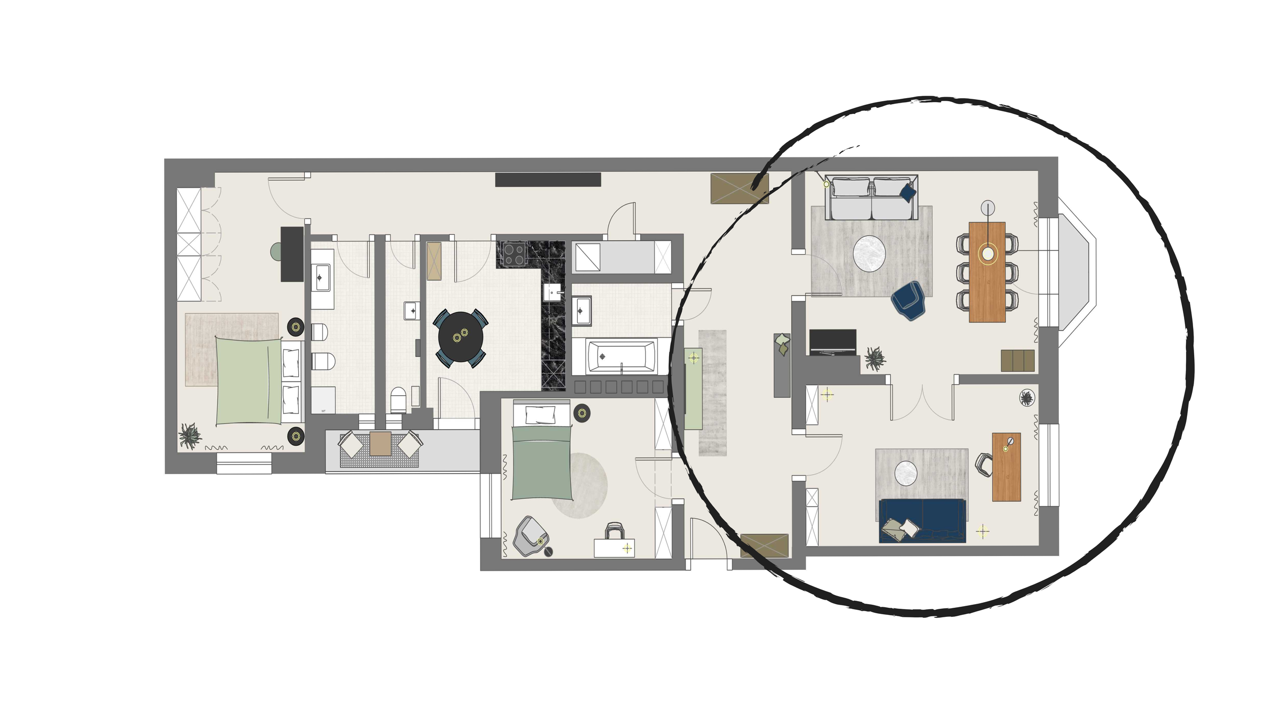 Grundriss Altbauwohnung