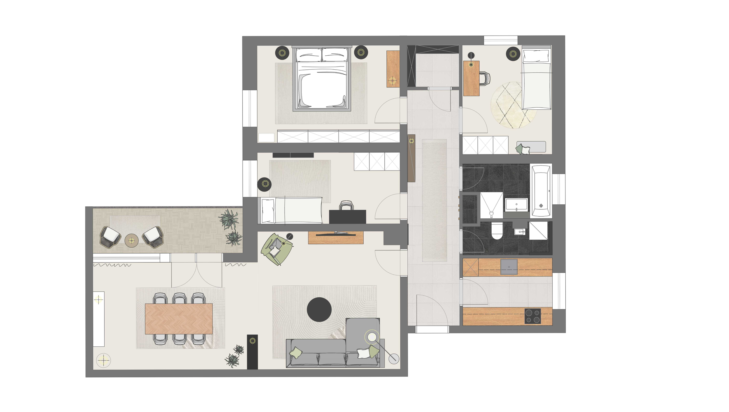 Grundriss 4-Zimmer-Wohnung