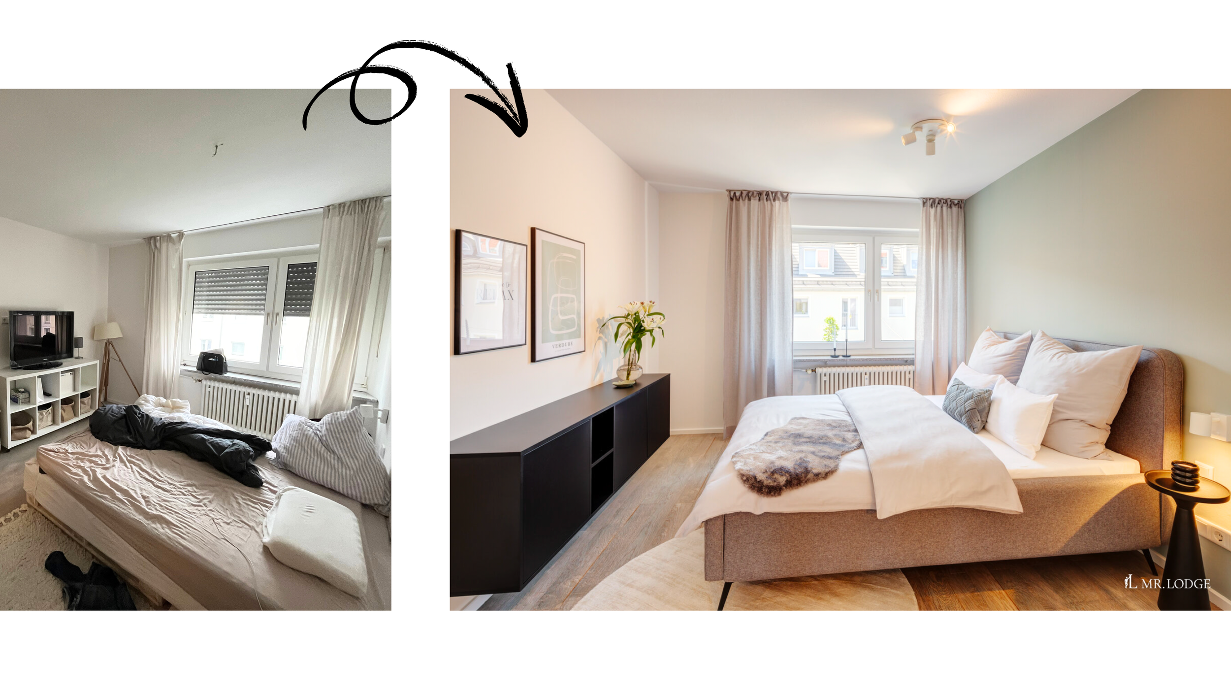 Vorher-Nachher Schlafzimmer