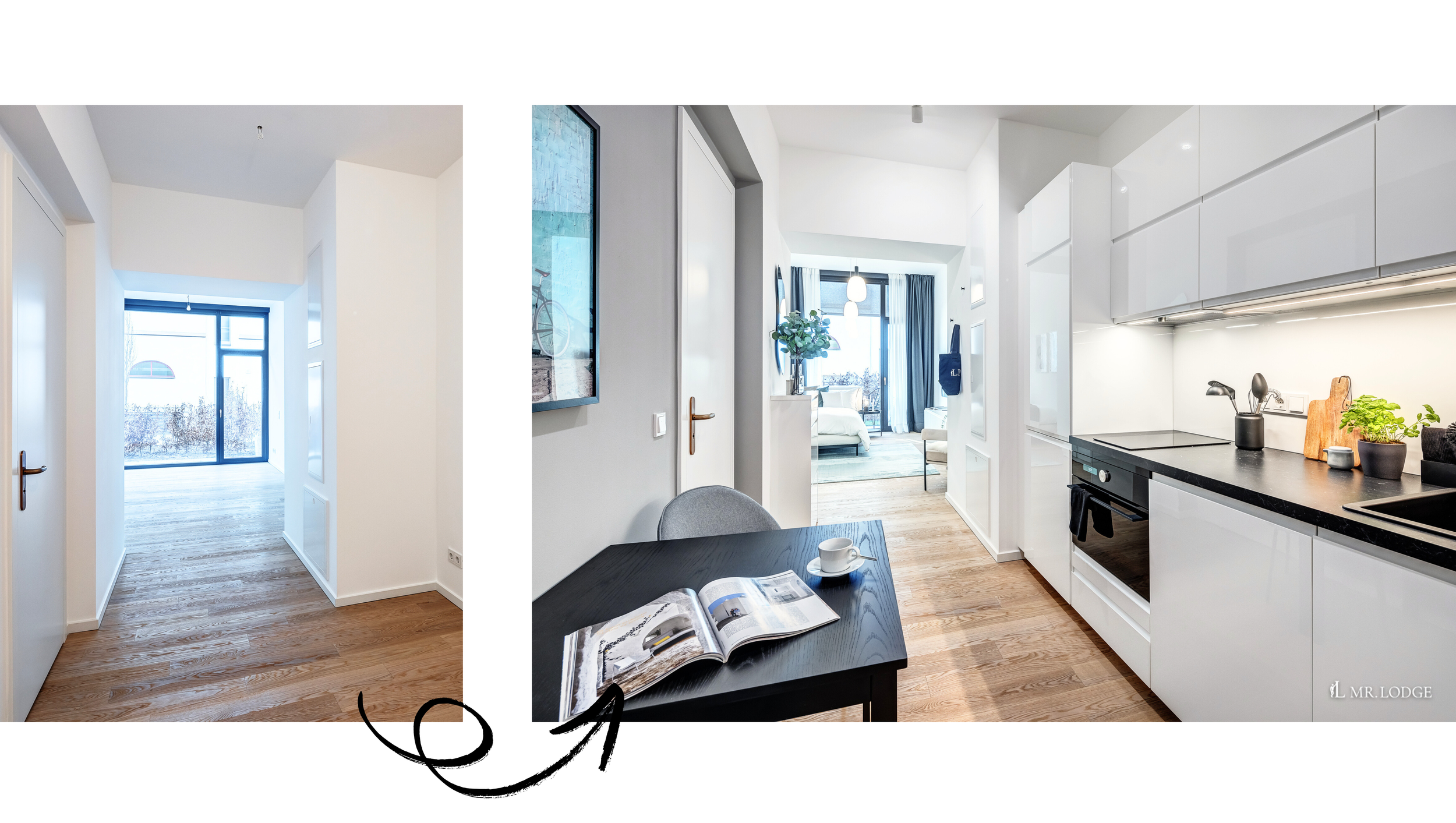 Vorher-Nachher 1-Zimmer-Apartment 