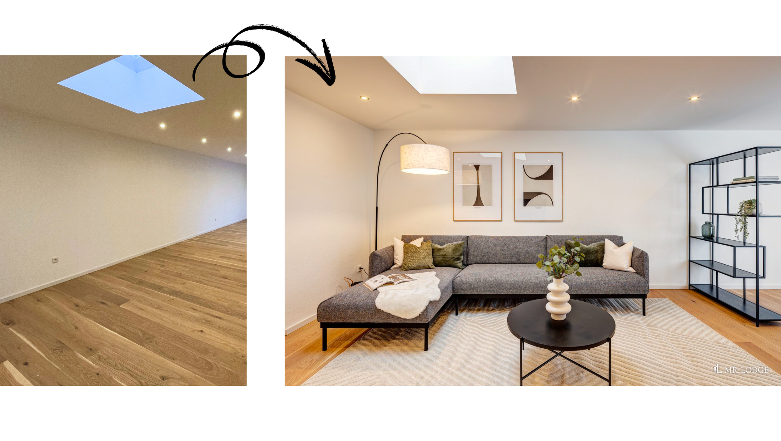 Vorher-Nachher Wohnzimmer