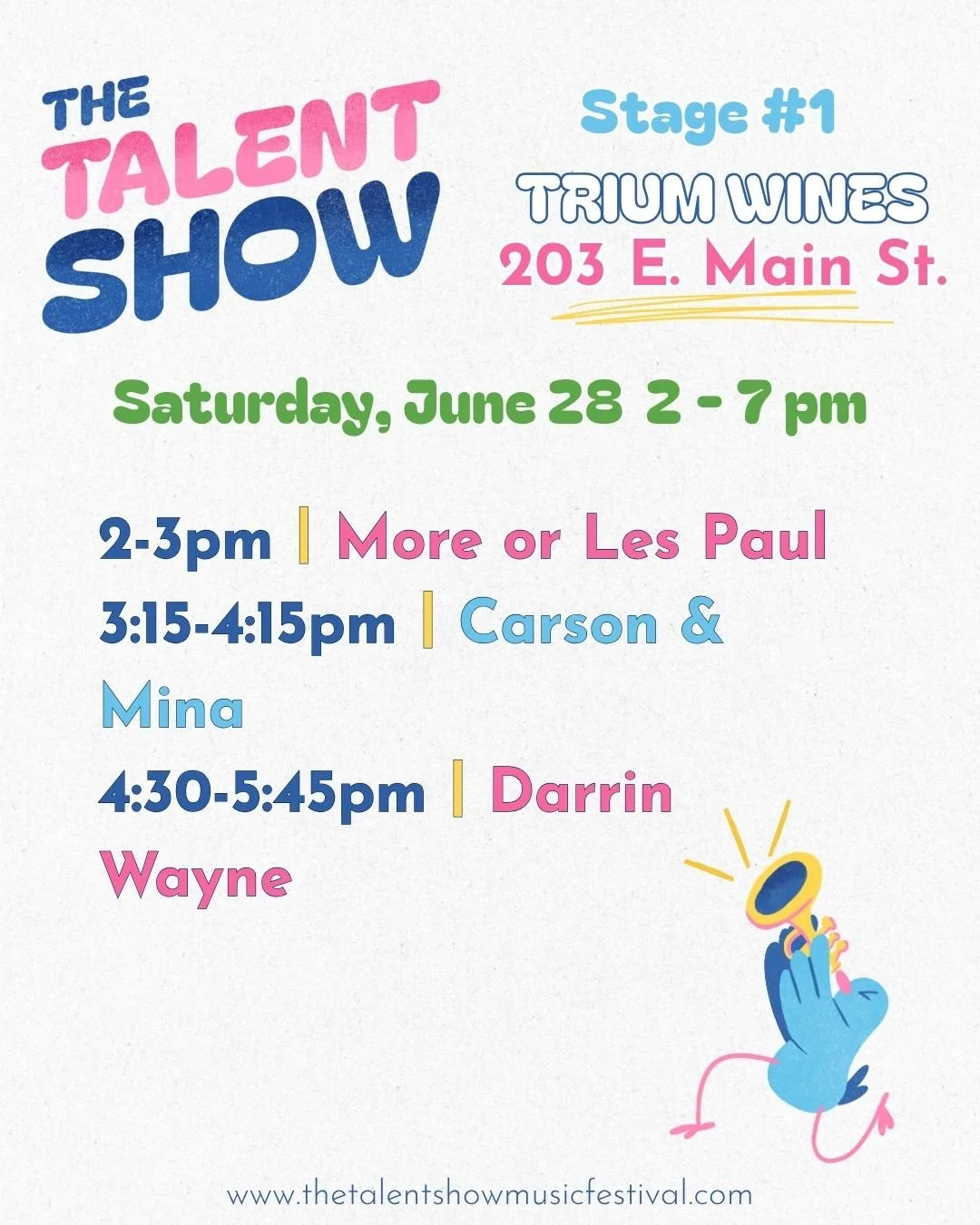 The The 2025 Talent Show Music Festival lineup is officially official!!!! 

Your challenge, should to choose to accept it: Catch at least one song from all 29 BANDS!! ☀️🪘🪇🥁🪕🎸🪗🎺🎷🎻

Find all the event info at link in bio. 

#thetalentshowmusic