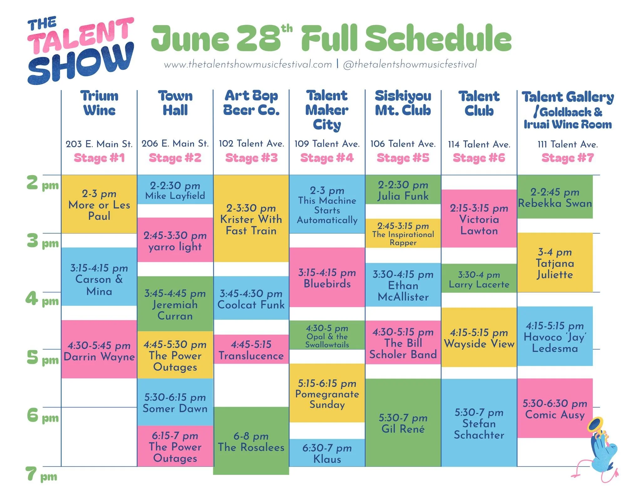 The #talentshowmusicfestival is a FREE #chooseyourownadventure #musicfestival. Are you going to catch one song by each of the 29 bands? All the music at one stage? Just your favorites? Only groups you've never heard of? Post your plan in the comments