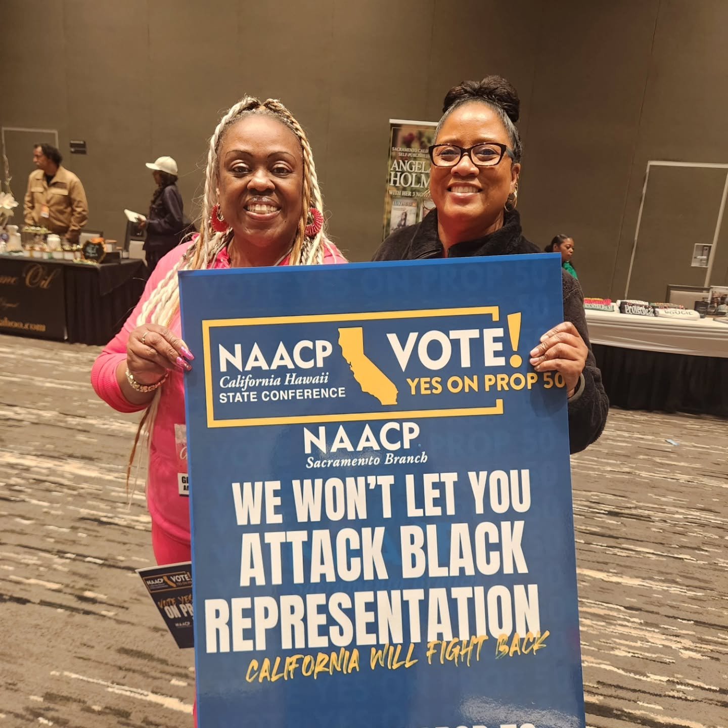 Night 1 of The Girlfriend's Conference was a success. Many attendees said they already voted! See you on day 2. Vote YES on 50.