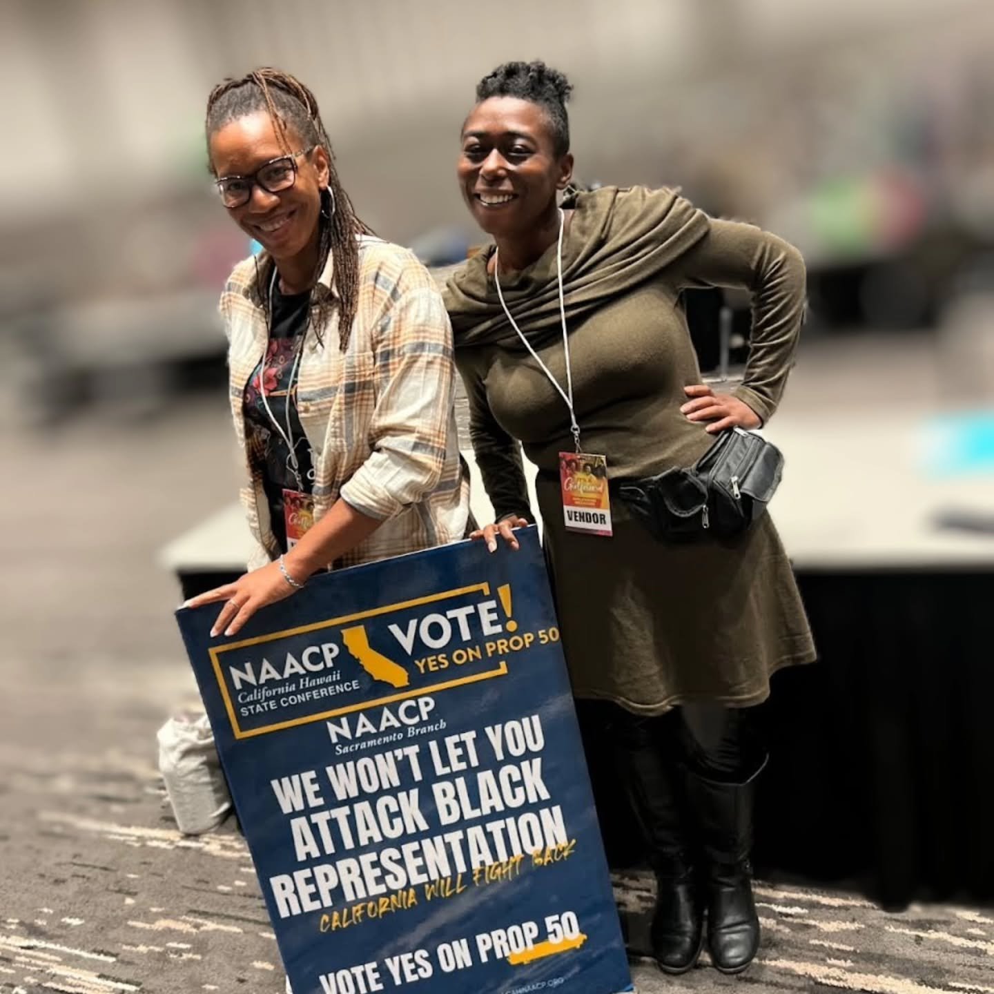 Saturday was the last day of the It&rsquo;s Girlfriend's Weekend Conference and our two volunteers attended to distribute information about Prop 50.

A Historic Moment for Democracy
Big changes start with bold action!
Proposition 50 represents a hist