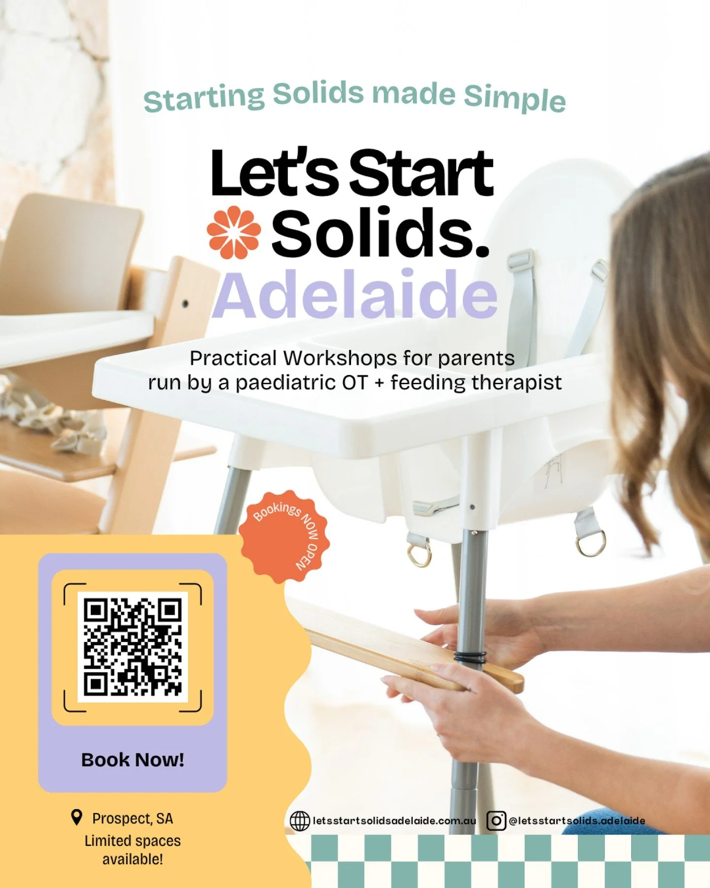 BOOKINGS ARE OFFICIALLY LIVE! 🥑🥳

Real support, right here in Prospect, SA. 
We can&rsquo;t wait to meet you @extend.studio_ !

Workshops are kept to a maximum of 8 families - we'd love to have you join us. 💜

#startingsolidsworkshops #adelaidemum