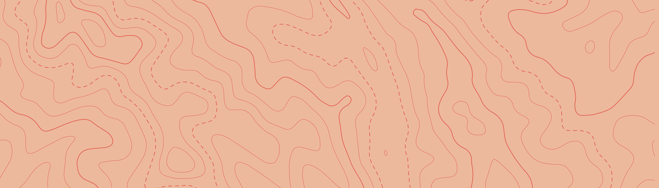 A digital map with a pink background and red contour lines indicating elevation or terrain features.