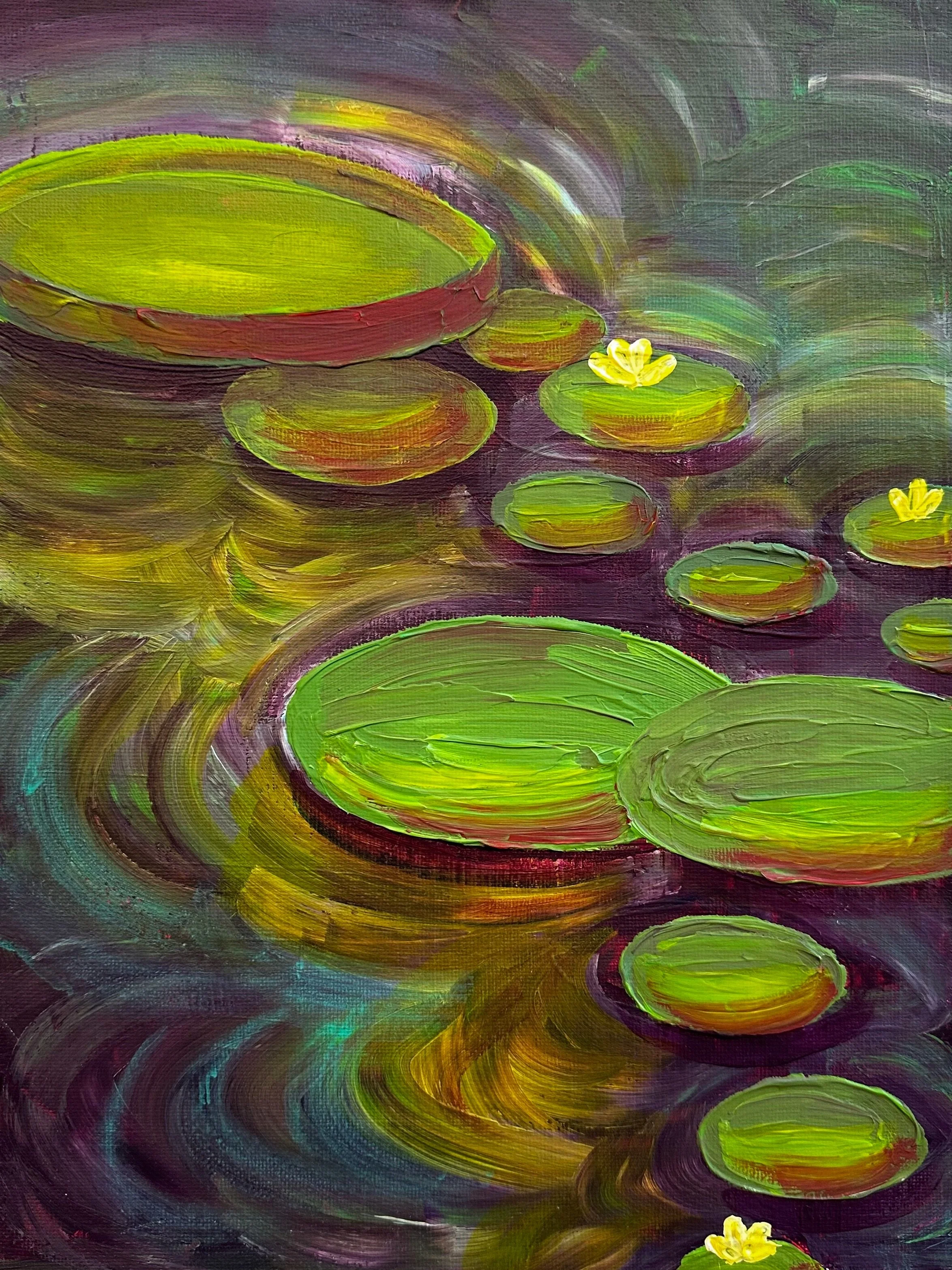 Lily Pads: 9in x 12in (acrylic on canvas)