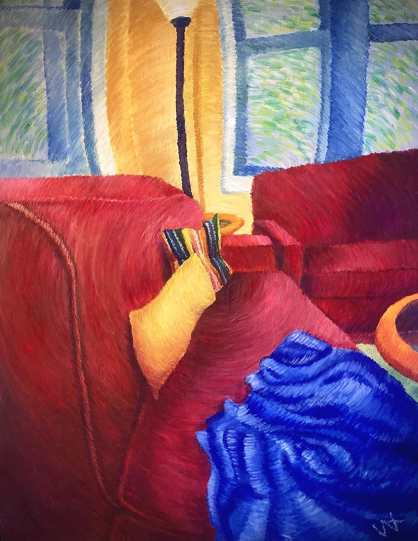 Looking Back: 10in x 13in (gouache on wood)