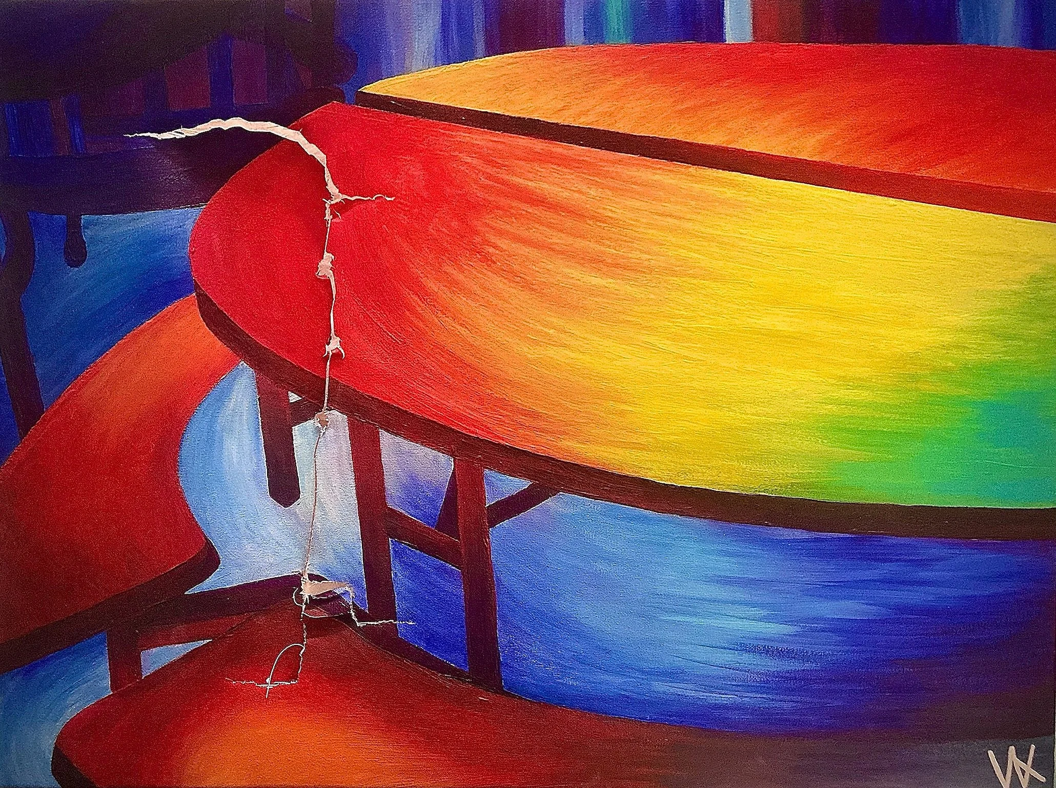 Cafeteria: 24in x 18in (acrylic on canvas)