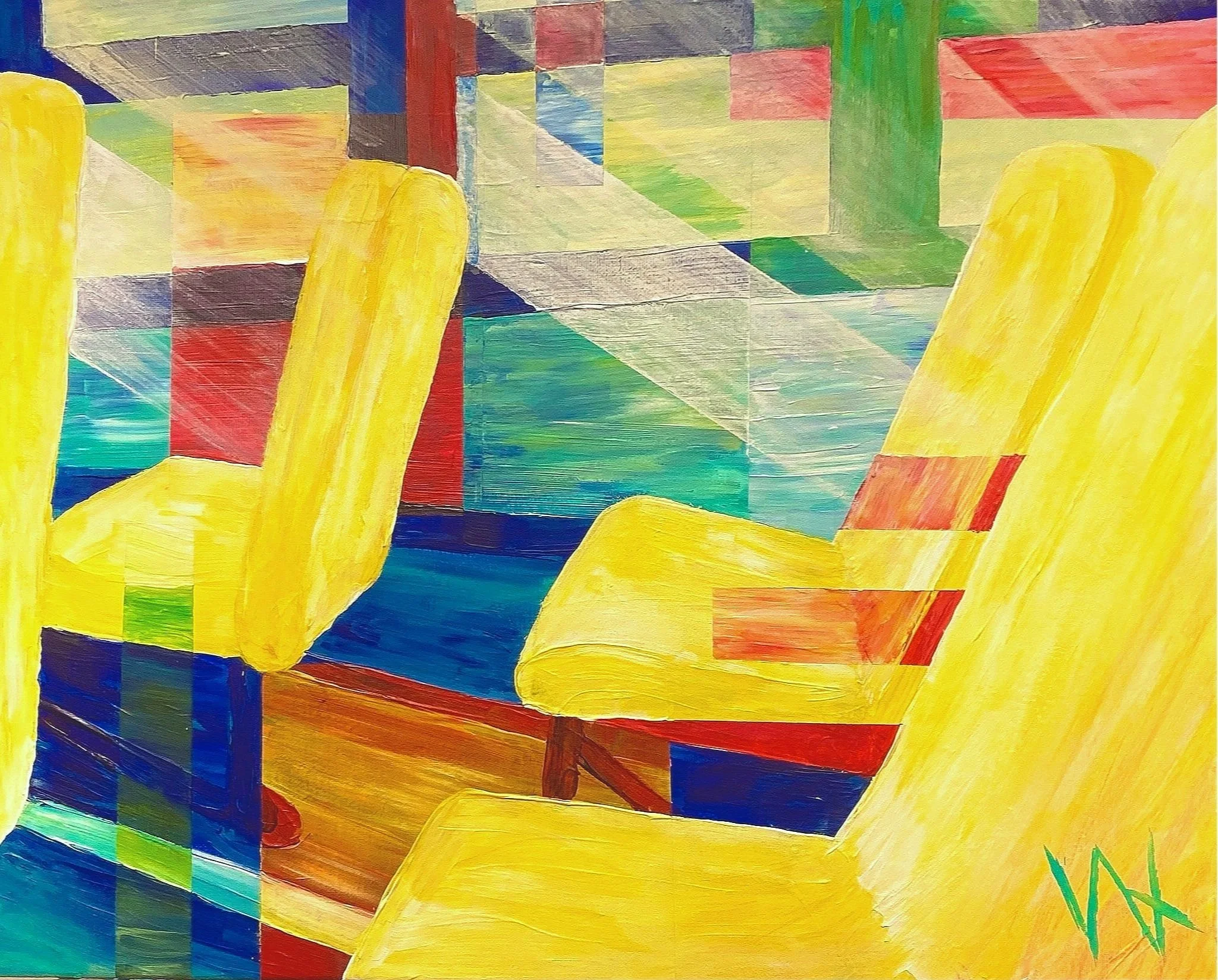 School Bus: 20in x 16in (acrylic on canvas)