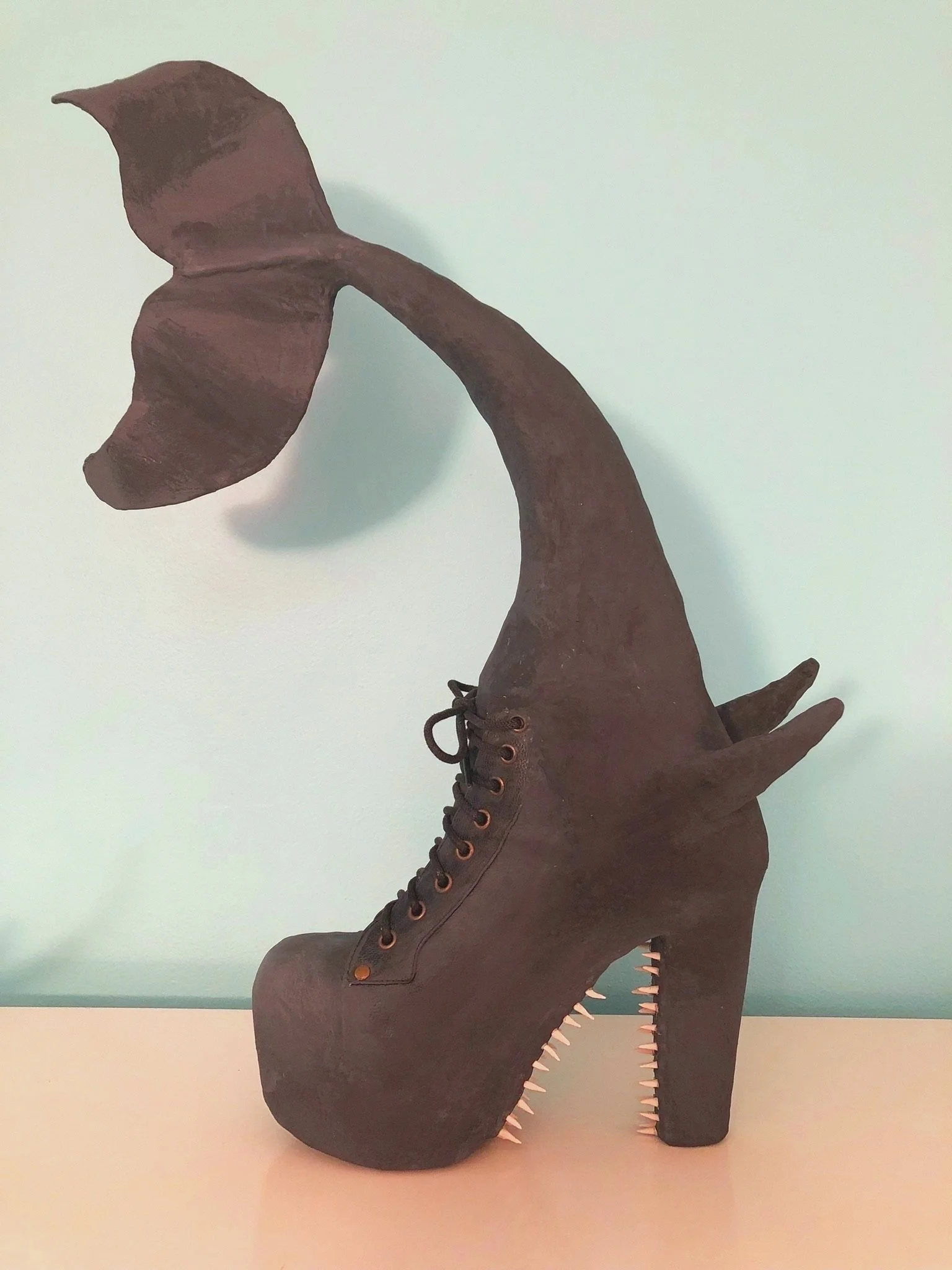 (acrylic on shoe, paper mache, clay)