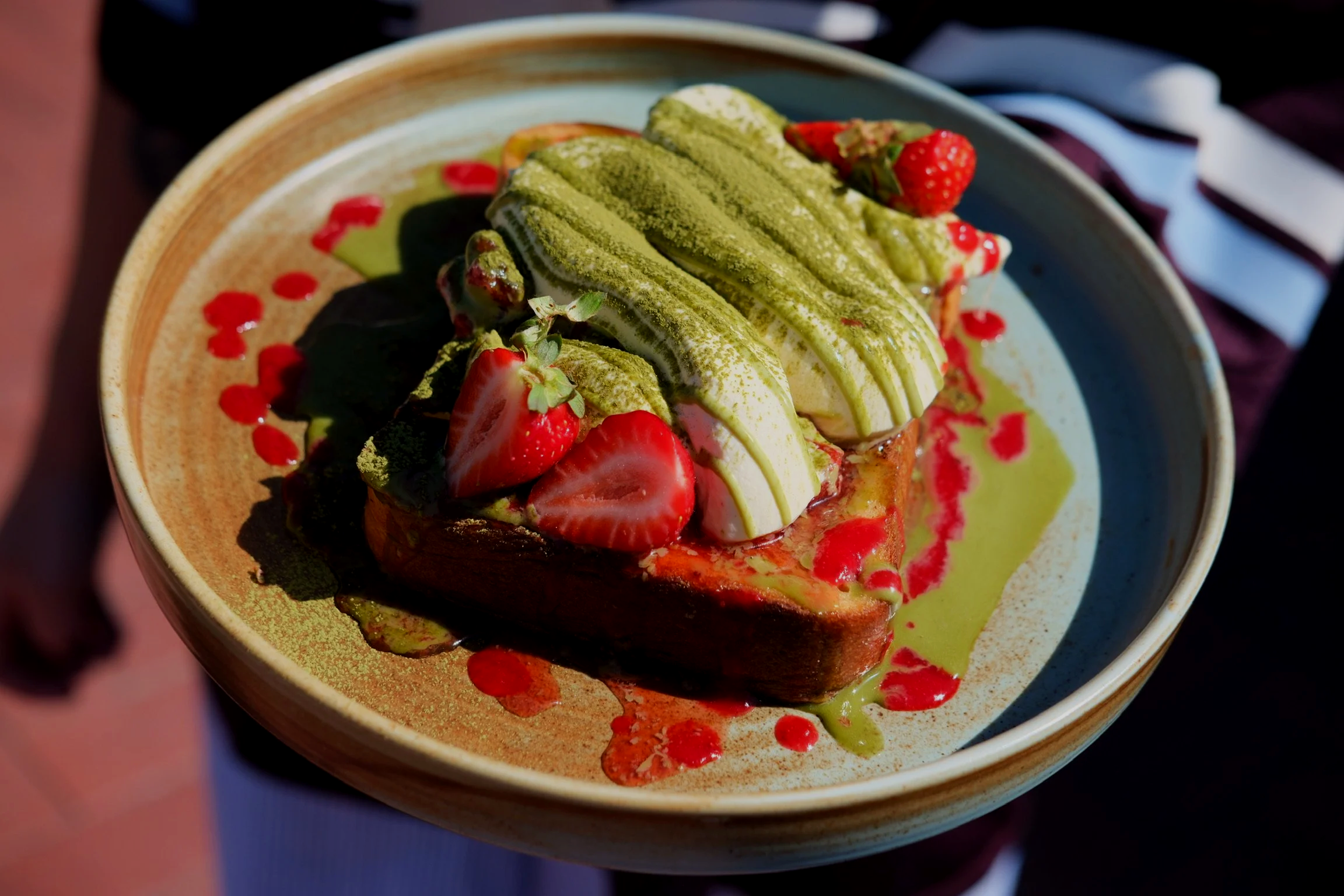 Strawberry Matcha French Toast.