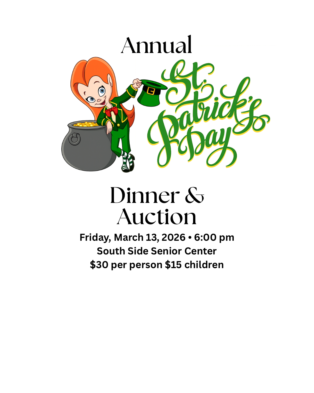 2026 Annual St. Patrick's Day Dinner & Auction Ticket