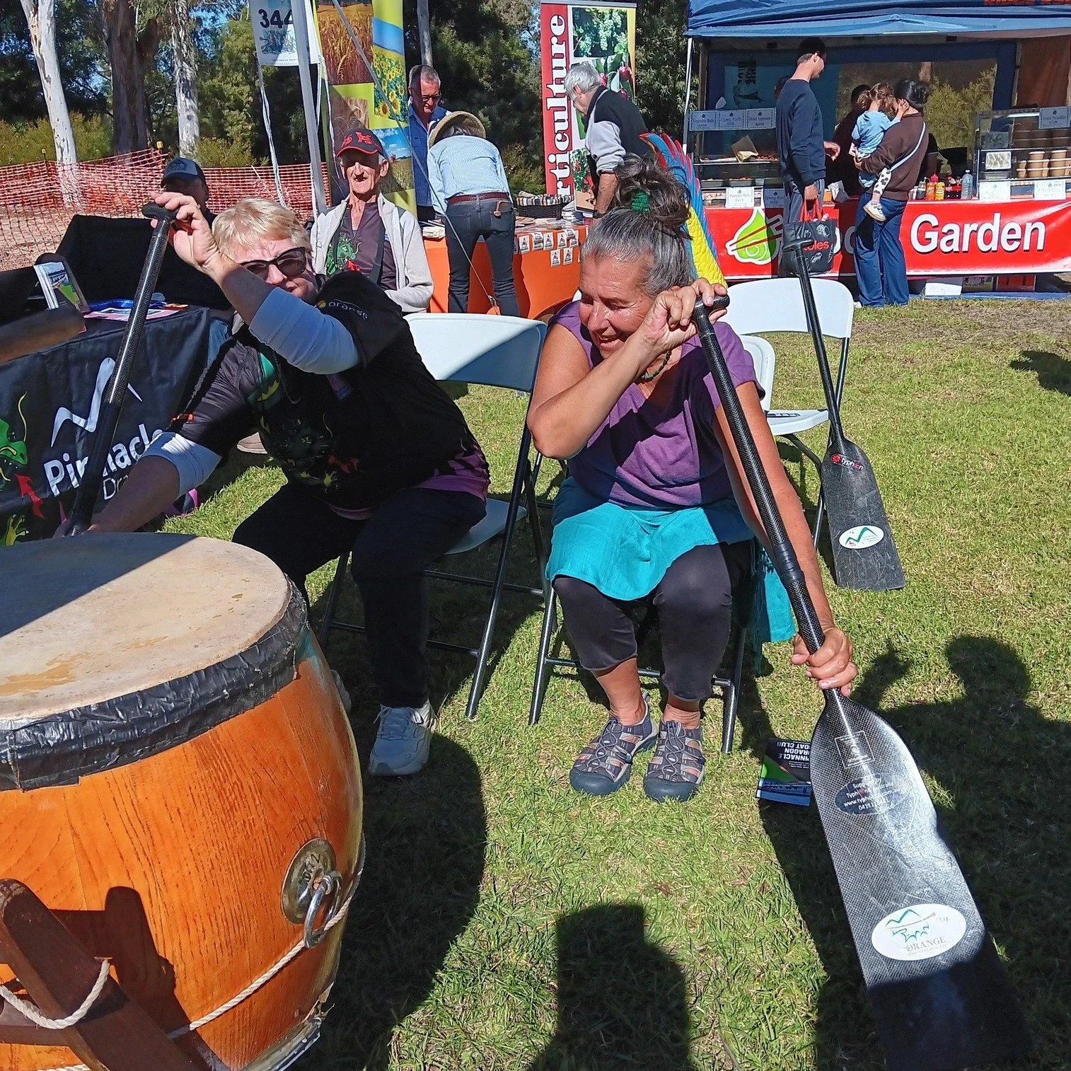 Pinnacle Dragon Boat Club welcomed a steady stream of people to the stand at OCC's Experience Orange event at the Botanic Gardens.