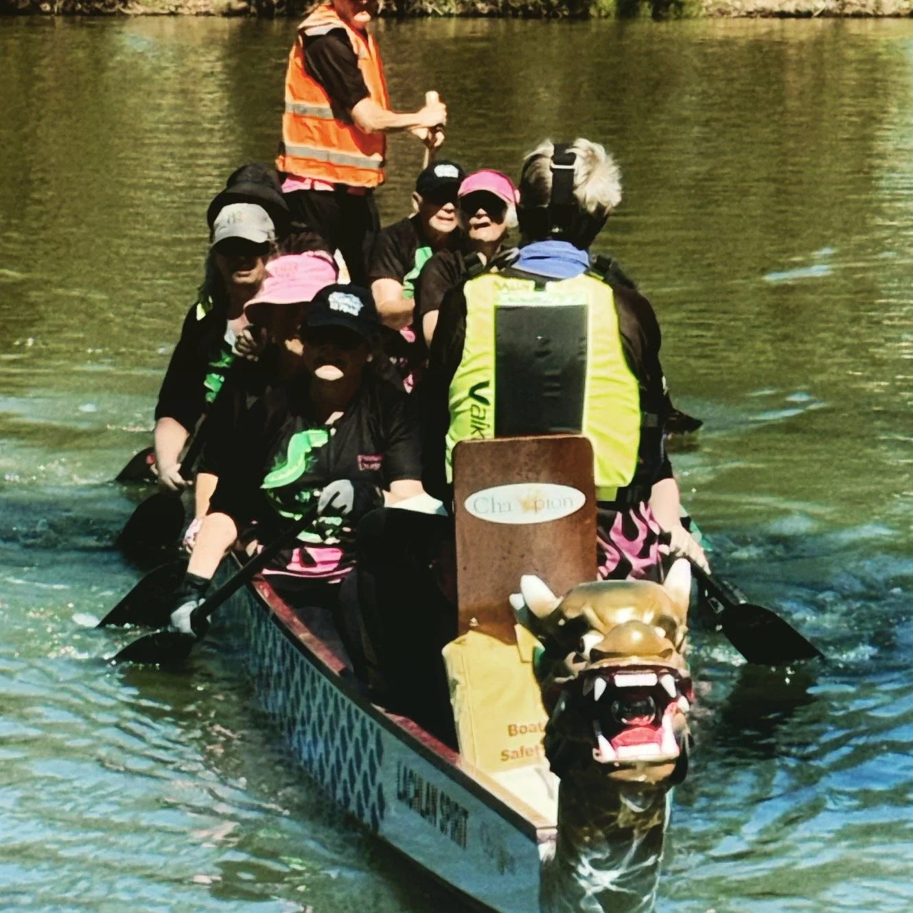 Annette sweeping her first competitive race