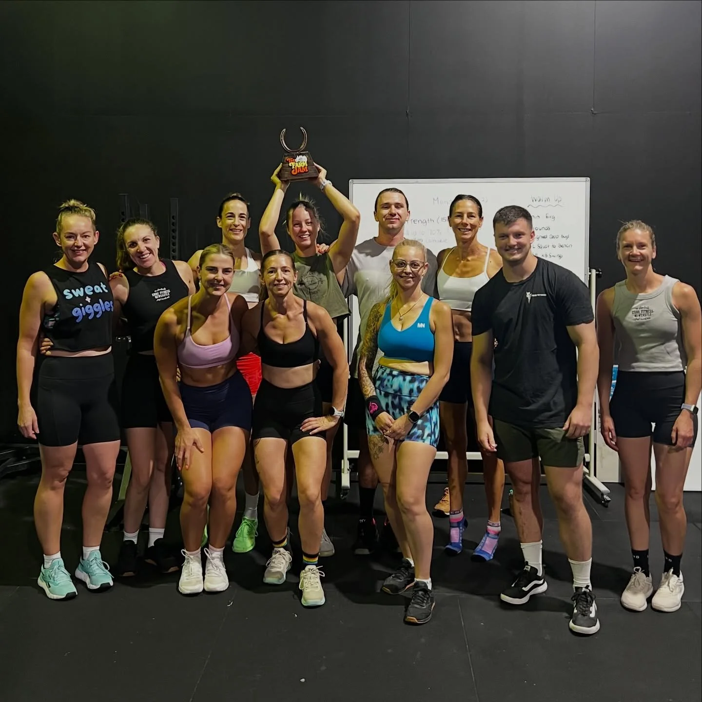 At last the 2025 fittest gym on the farm have their well deserved trophy and a $300 @roguefitness voucher coming their way. Such a fantastic crew out @corefitnessnewcastle 

They&rsquo;ll be in the paddock next year to defend the title. 
Farm Jam wil
