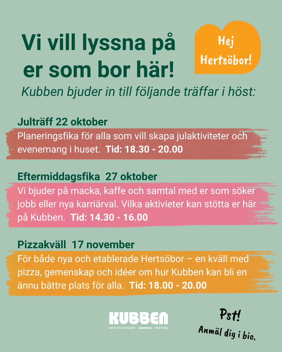 Tre dialogträffar på Kubben – tillsammans bygger vi vidare