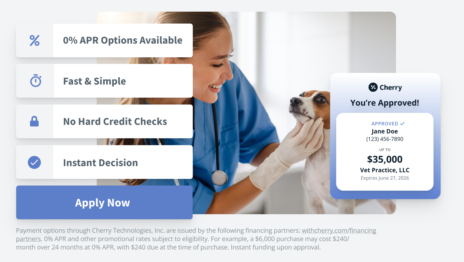 Financing options available through Cherry!