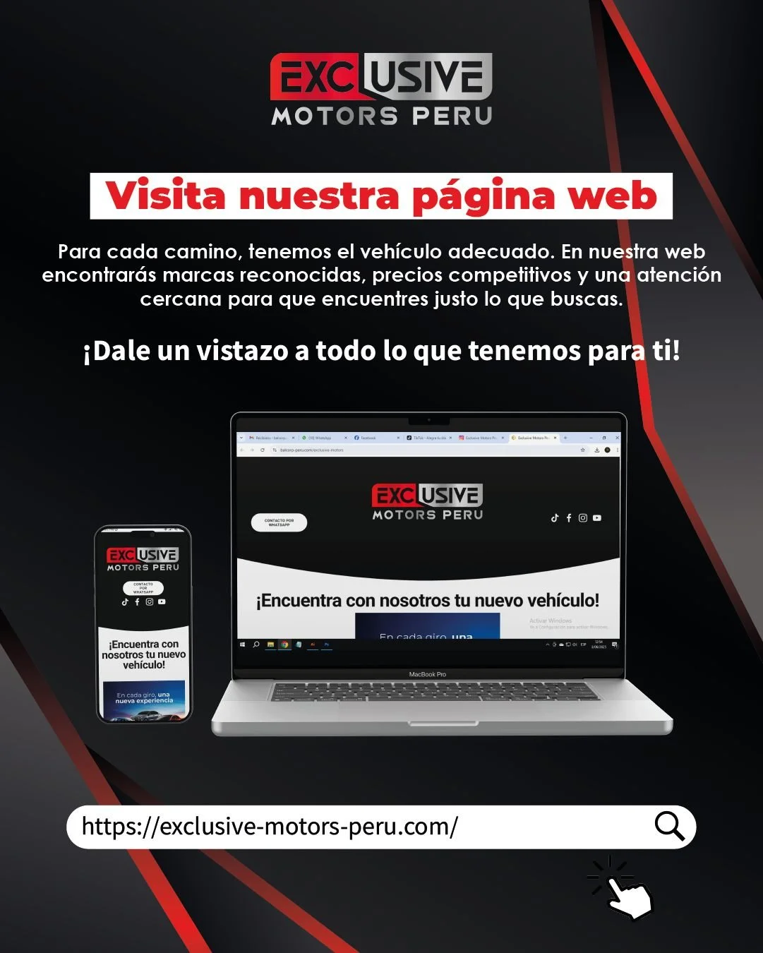 🚗 Tu pr&oacute;ximo auto te espera en Exclusive Motors Per&uacute;
Ofrecemos veh&iacute;culos seleccionados con garant&iacute;a, seguridad y el respaldo que necesitas para comprar con confianza.

🔑 Calidad, confianza y estilo en un solo lugar.
👉 h