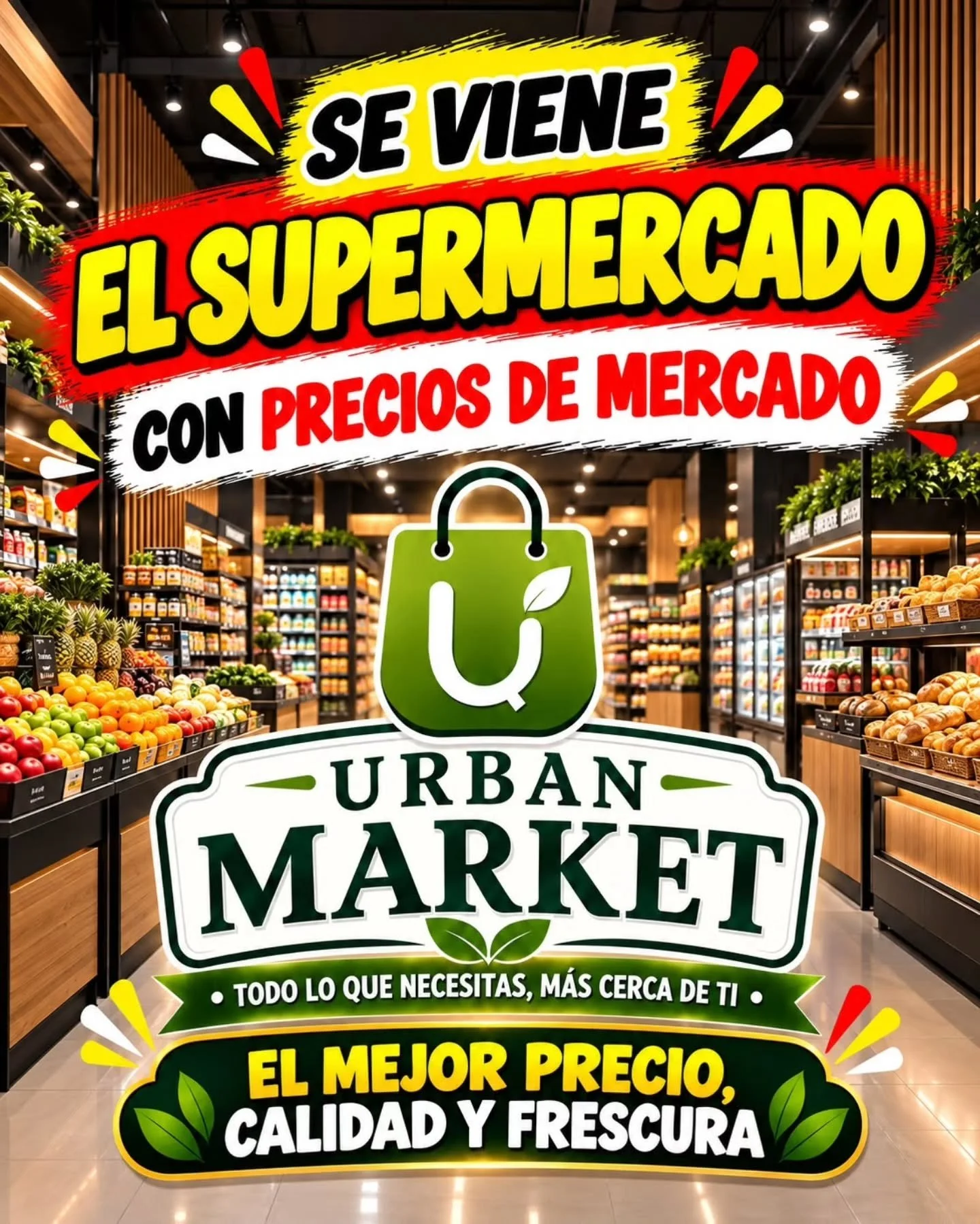 🛒💚 &iexcl;SE VIENE URBAN MARKET! 💚🛒

🎉 &iexcl;Muy pronto, una nueva experiencia de compras llegar&aacute; a LOMO LARGO &ndash; SUNAMPE!

En URBAN MARKET nos preparamos para ofrecerte todo lo que necesitas en un solo lugar, con productos de calid