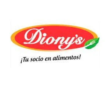 Logotipo de Diony's con el eslogan '¡Tu socio en alimentos!'
