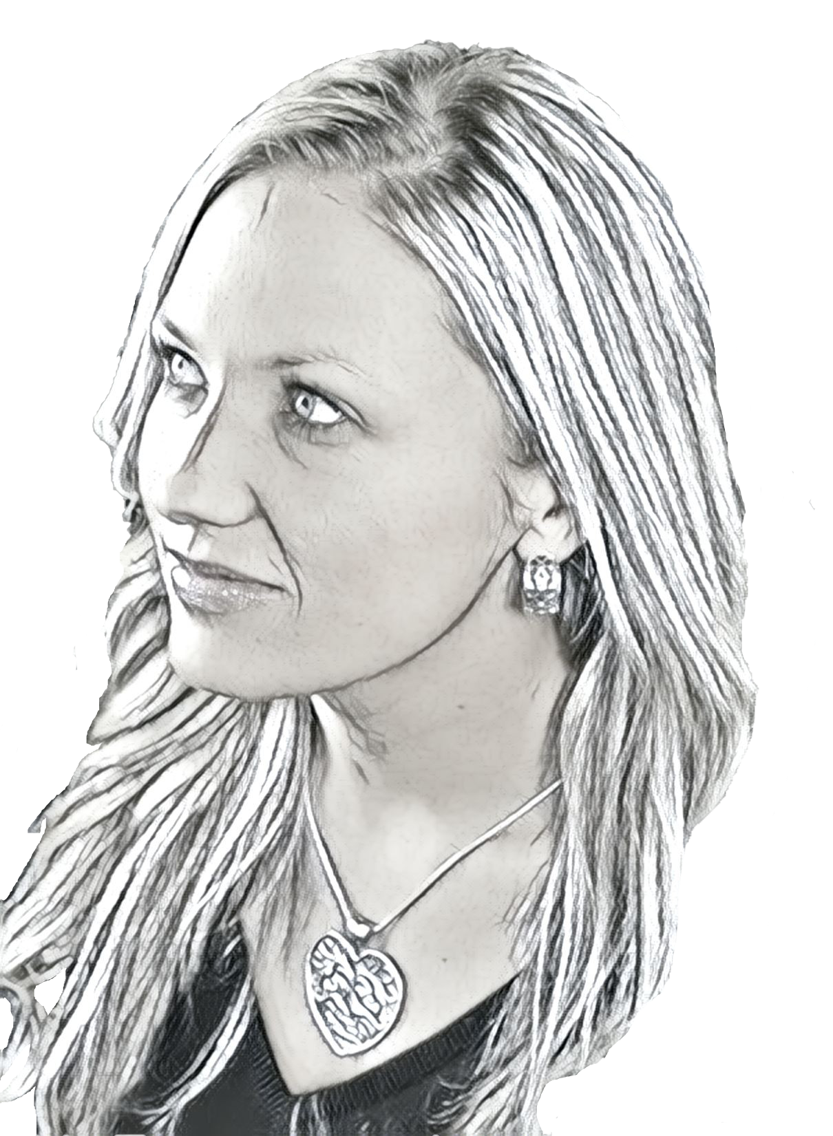 A black and white illustration of Andi Toro, a Travel Advisor and Cruise Planner.