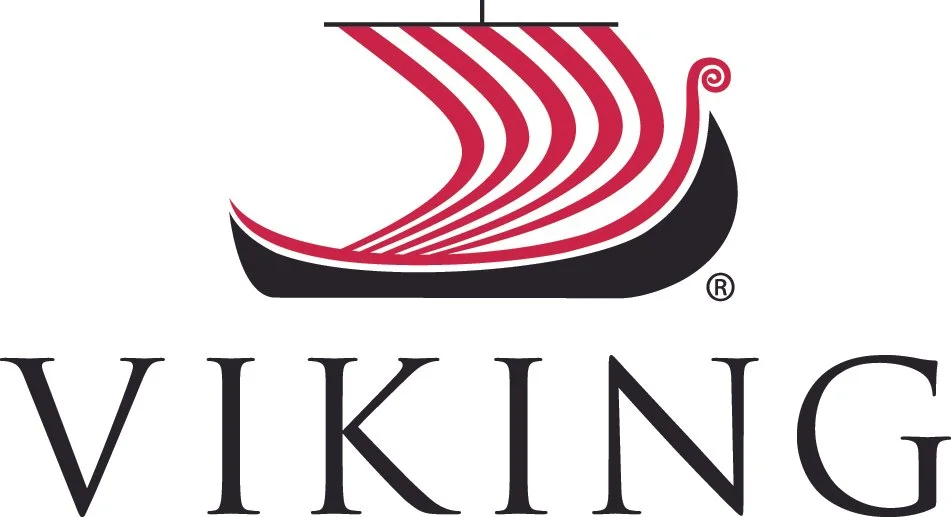 Viking Cruises logo representing curated river and ocean cruise itineraries and premium nautical expeditions planned by The Unpunctual.