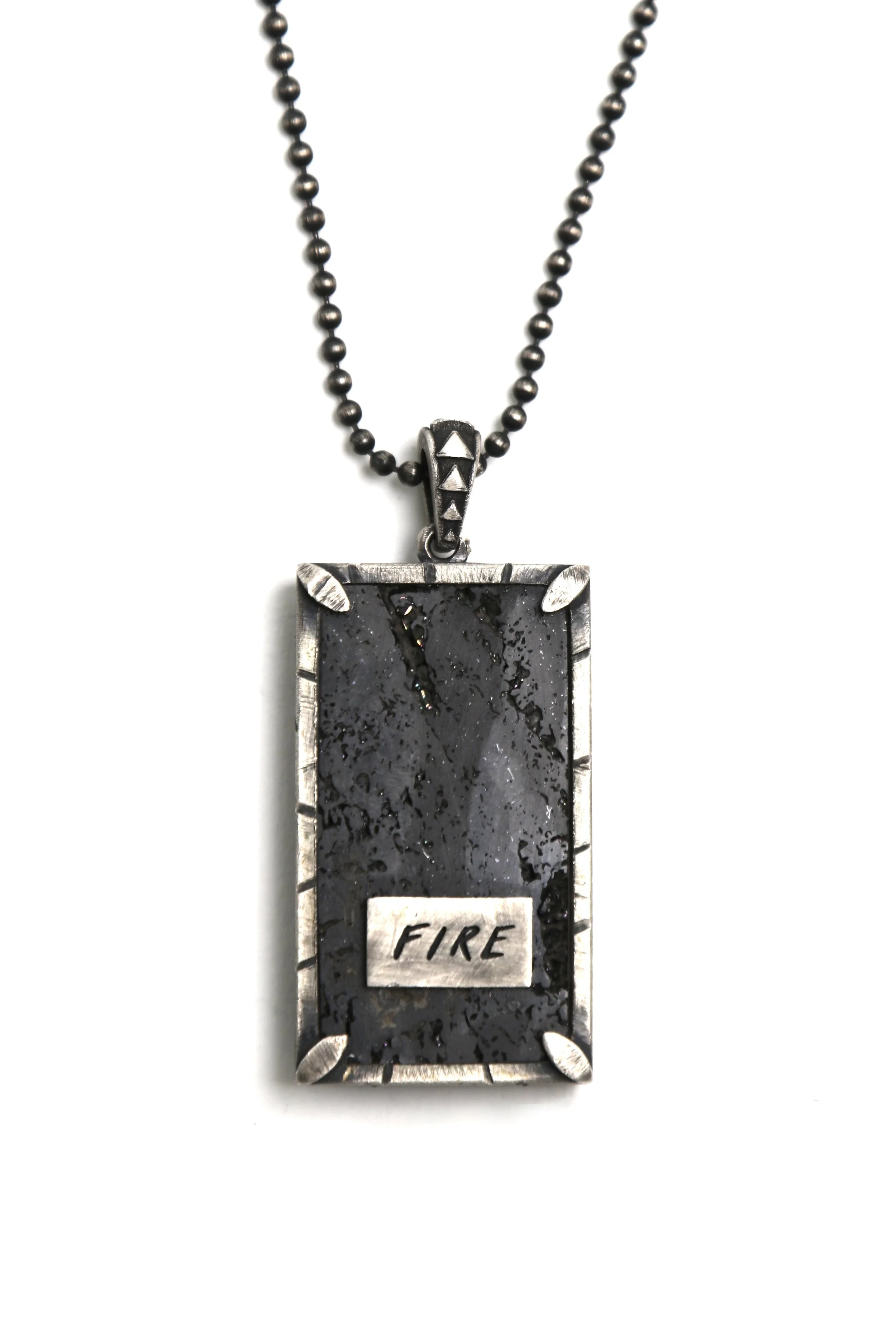 BLACK LAVA FIRE PENDANT