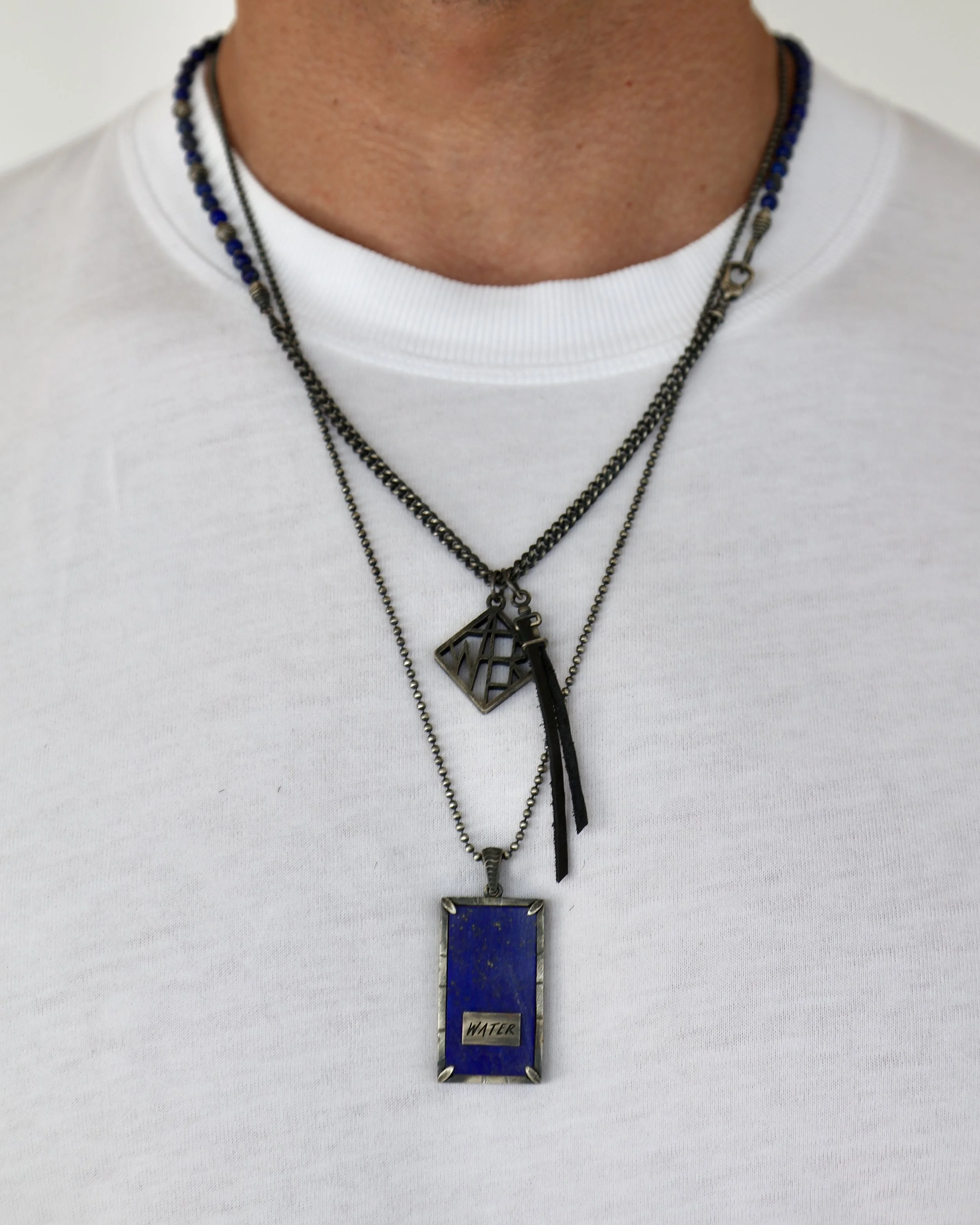 Water Lapis Lazuli Pendant, Water Talisman Necklace.jpg