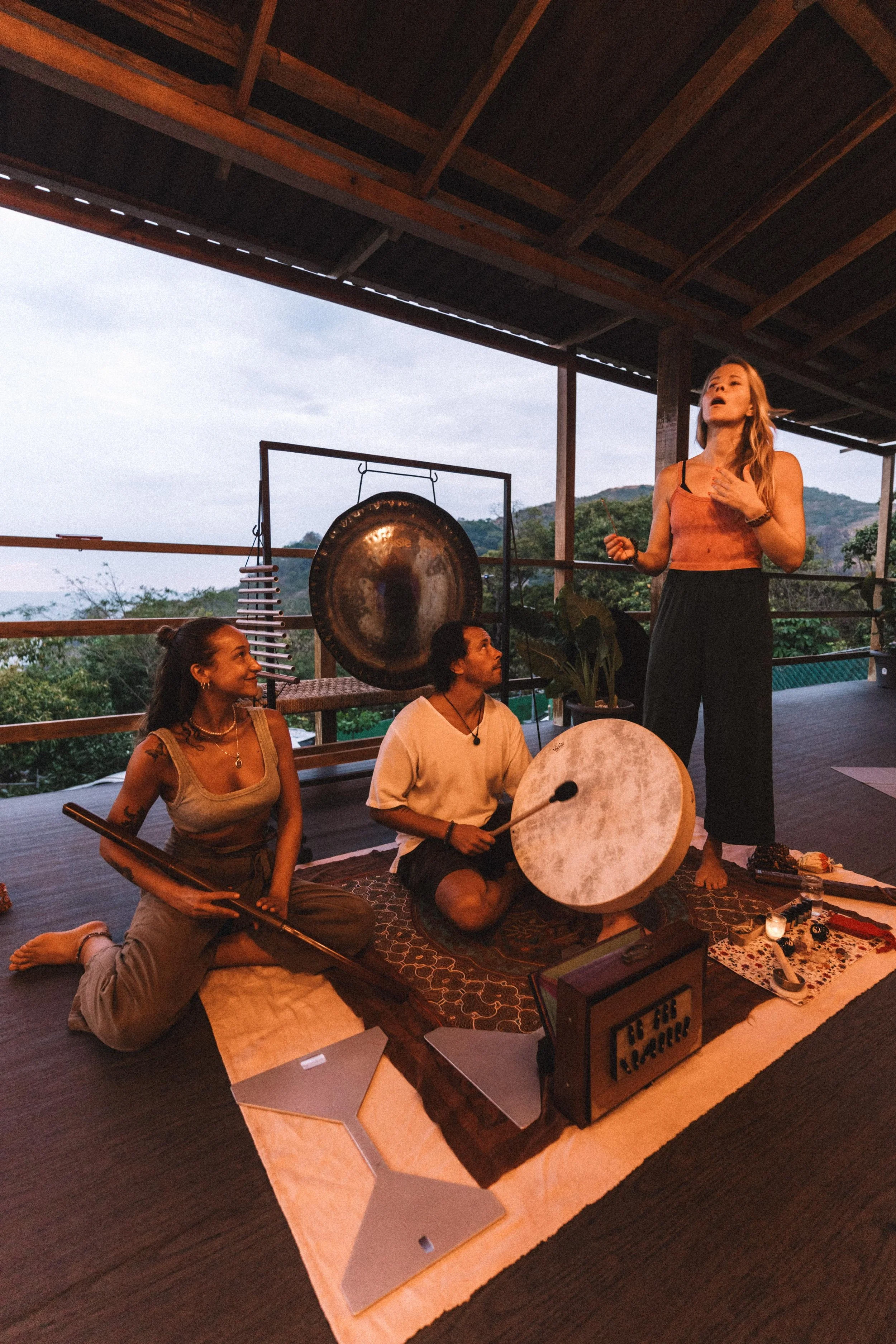 Breathwork and sound healing journey in El Salvador.