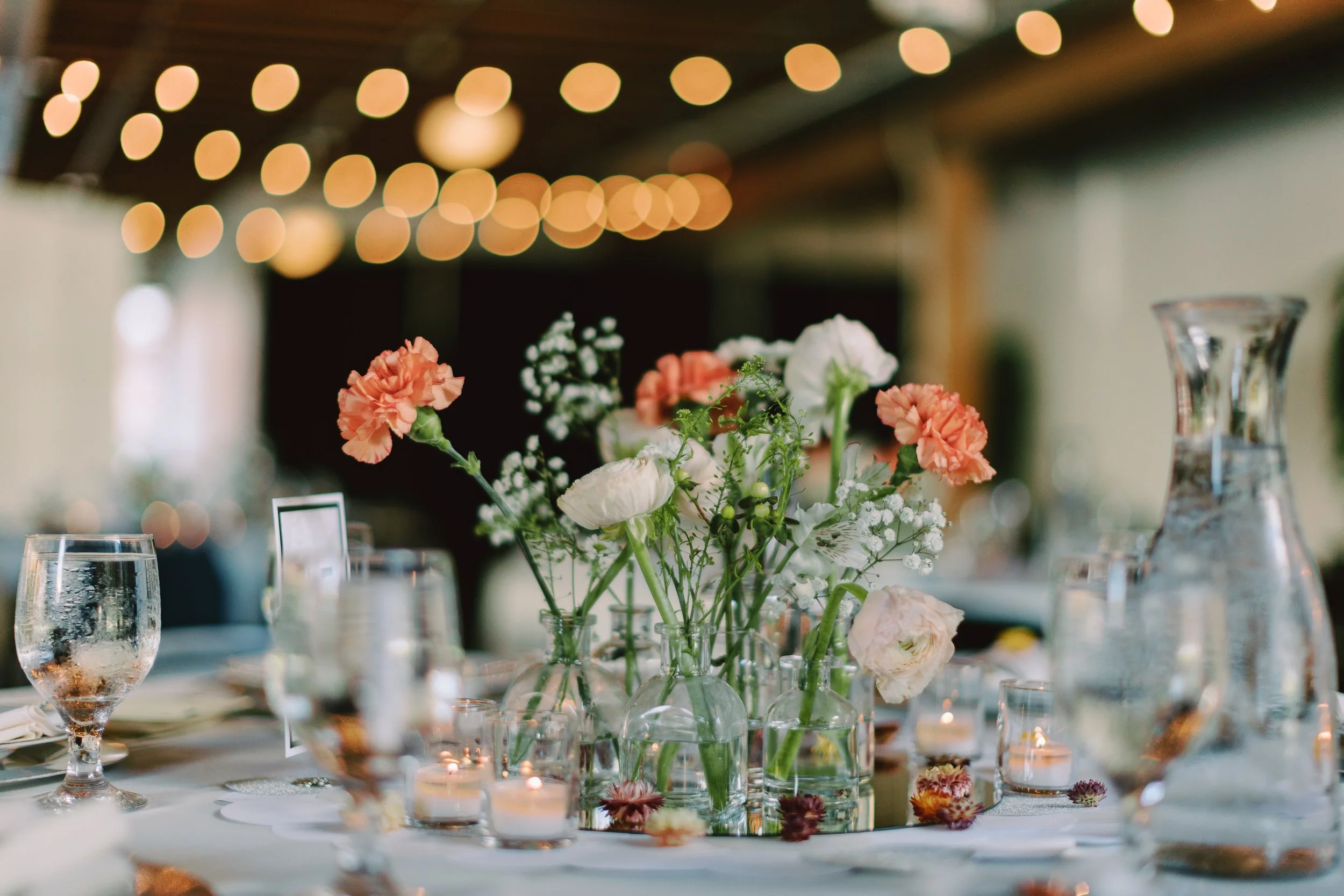 Wedding Centerpiece Floral Candles Portland Wedding Planning