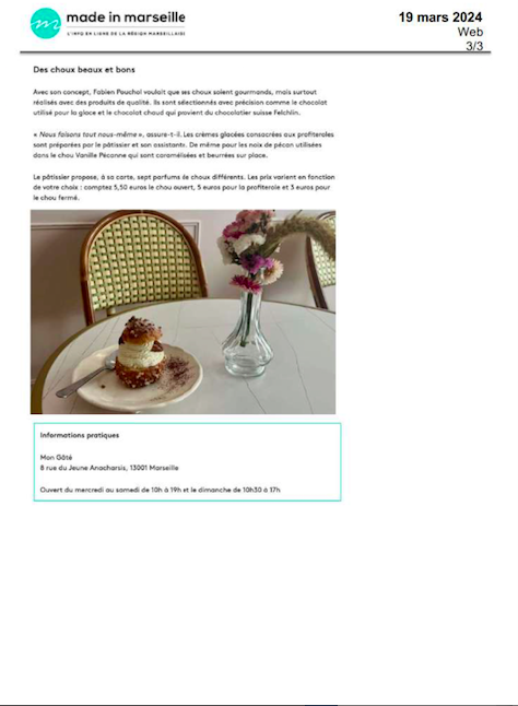 Made In Marseille - Mon Gâté, un bar à choux gourmand à deux pas du Vieux-Port 19 mars 2024