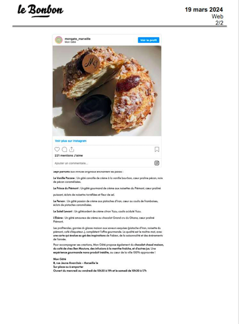 Le Bonbon - Mon Gâté, l’écrin gourmand qui réinvente le choux 19 mars 2024