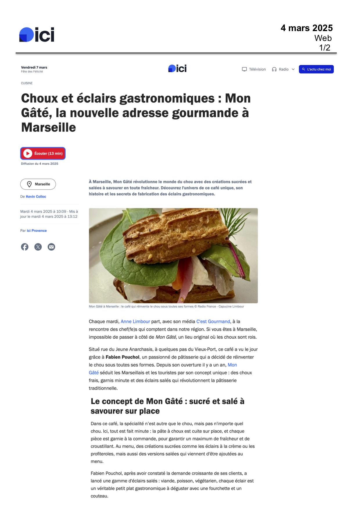 FranceBleu.fr- 04-03-25 - RP Mon Gâté