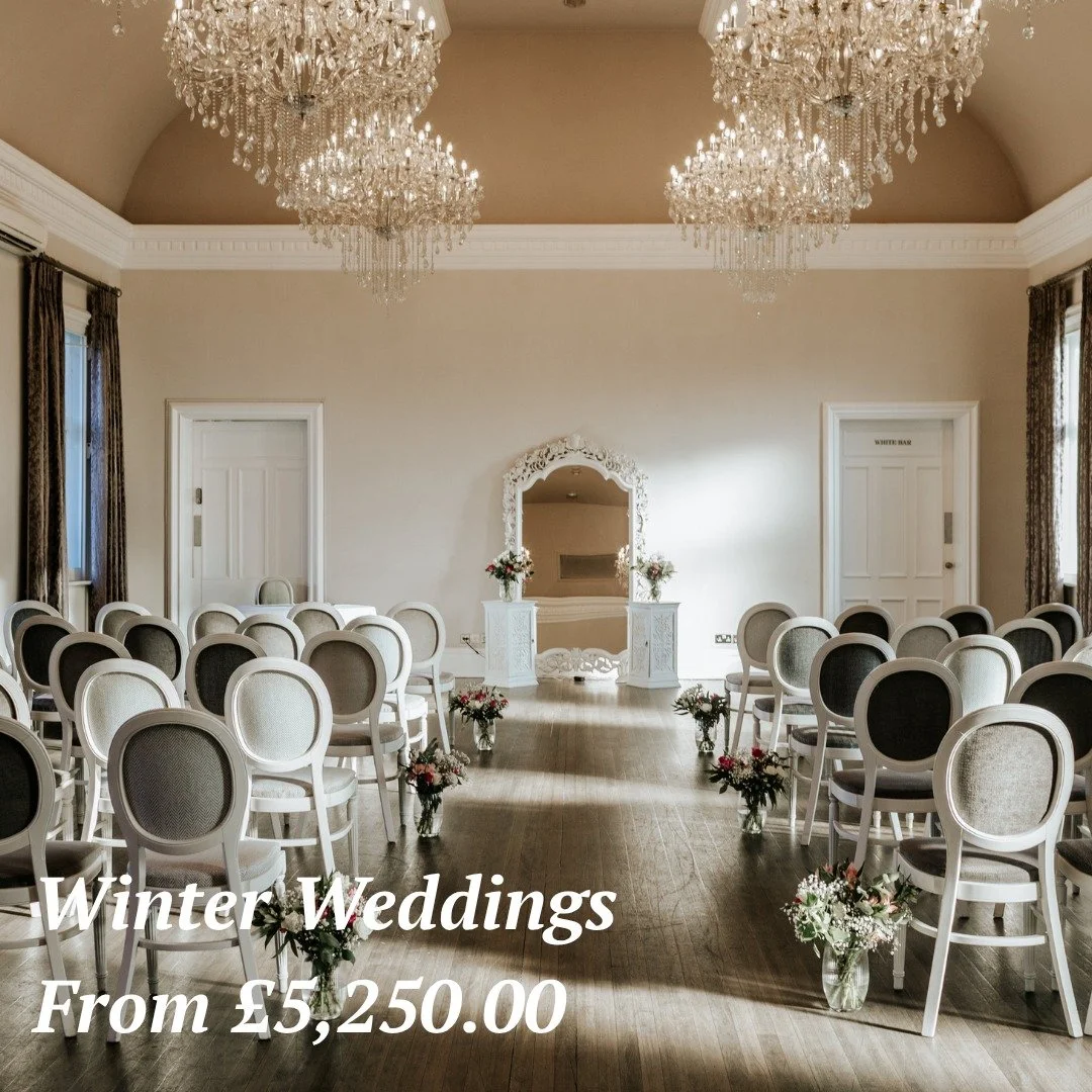 Let it Snow, Let it Glow: The Winter Warmer Package ✨

Dreaming of a cozy, candlelit celebration? Our Winter Warmer package is designed to turn the chill of January, February, and March into the most romantic day of your life. ❄️🥂

&bull; Use of bal