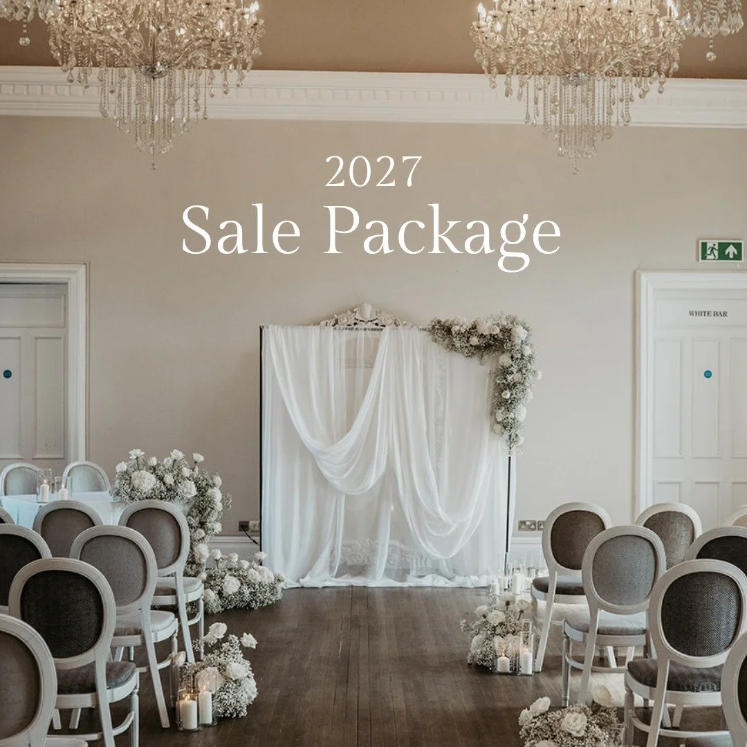 💍✨ 2027 Sale Package ✨💍

Say "I do" in 2027 with our fantastic wedding package, available on selected dates from January to March 2027.

From just &pound;5,500, your package includes:

🥂 Reception drink (fizz or bottled beer)
🍽️ Three-c