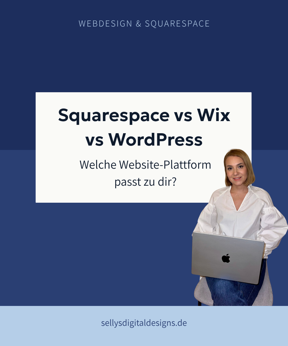 Blogcover zum Vergleich von Squarespace, Wix und WordPress für Selbstständige und Unternehmen