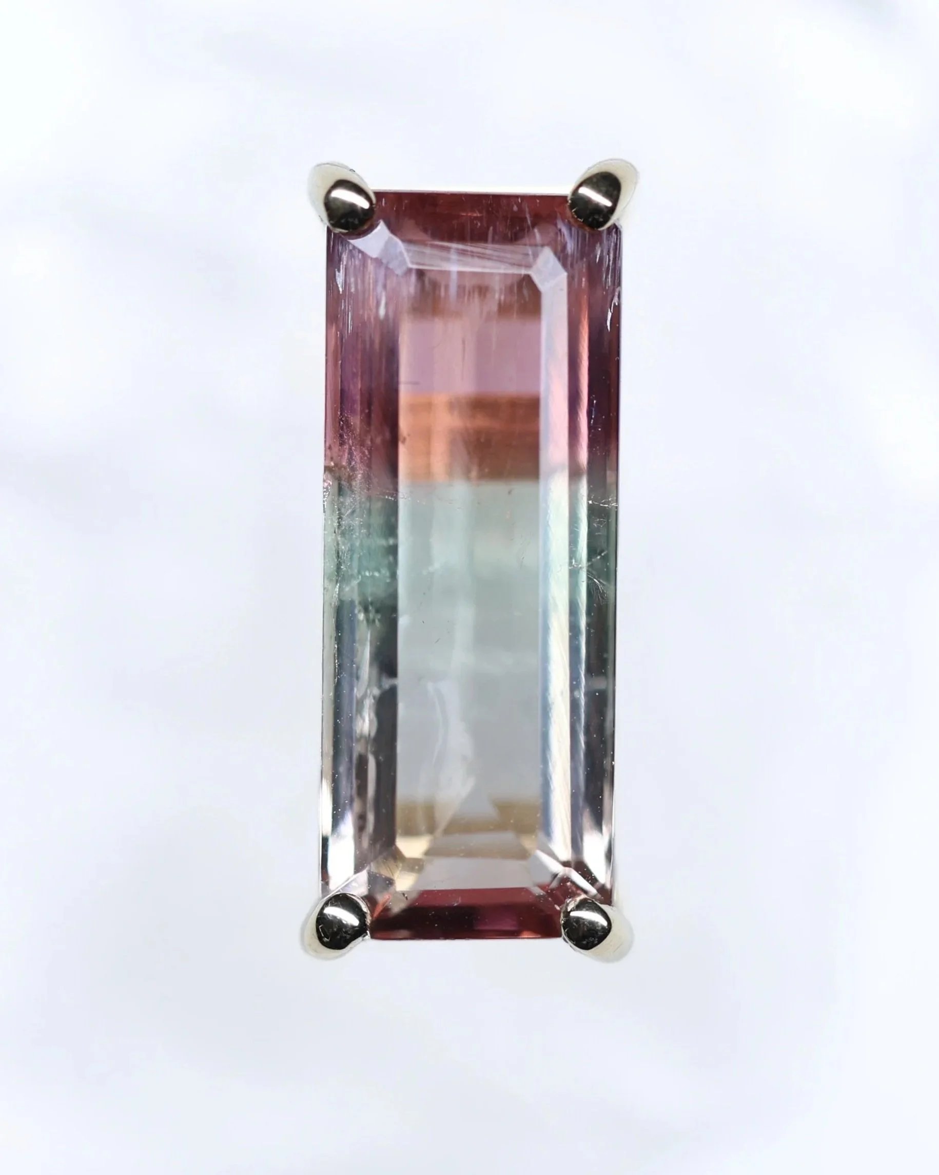 Pastel Watermelon Tourmaline 14.9x5.9mm Earring