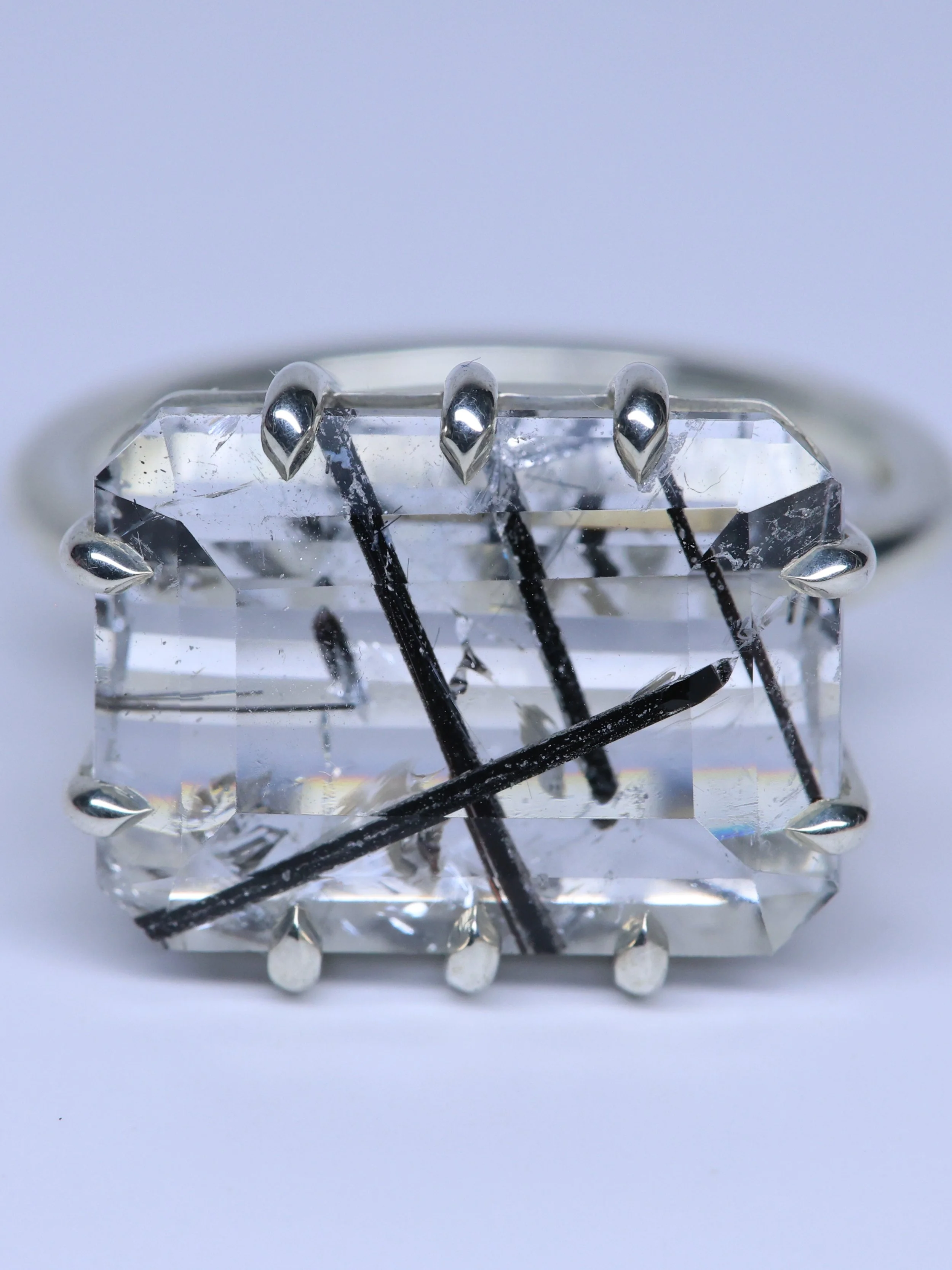 Tourmilated Quartz Statement Ring #2