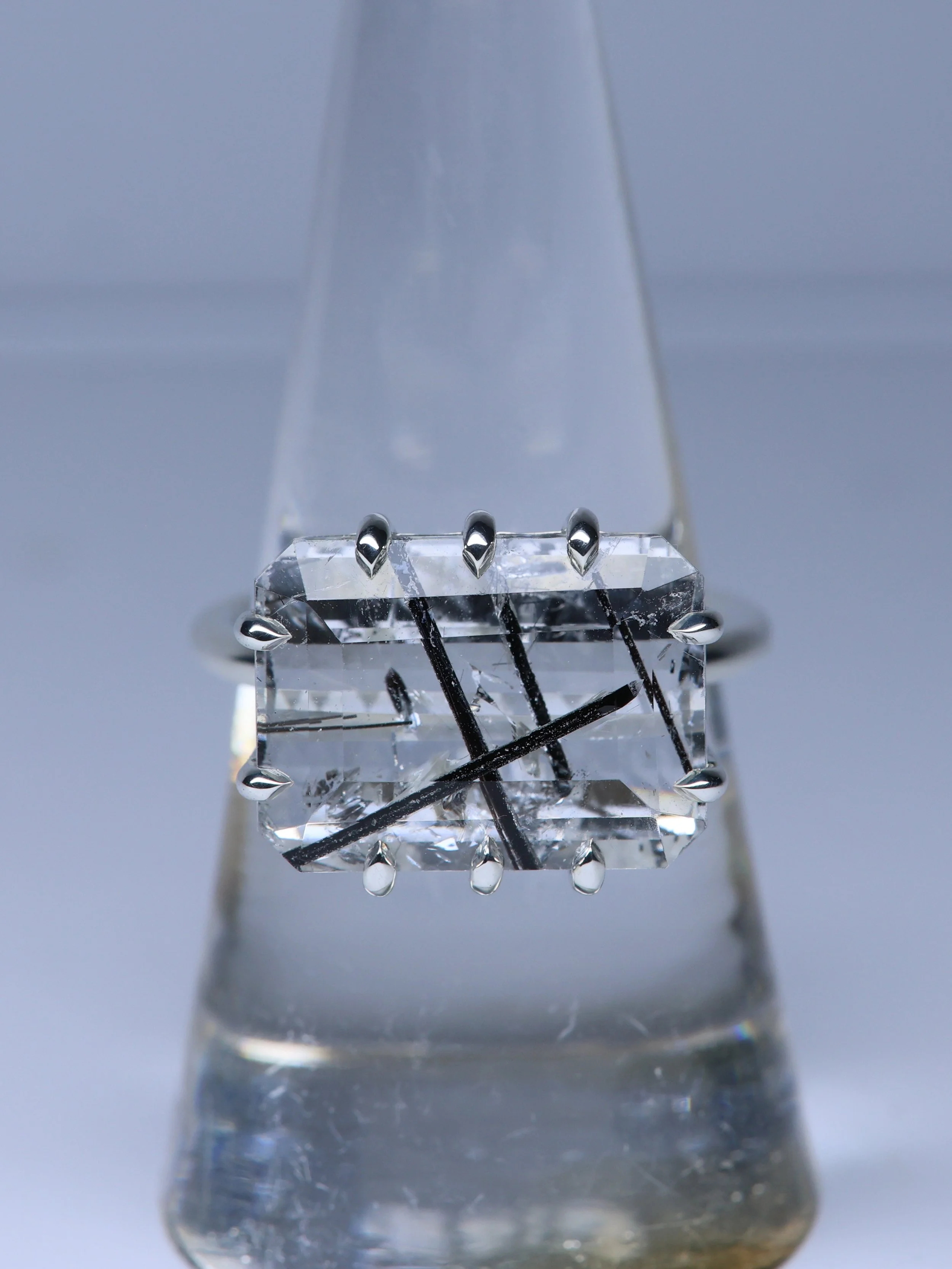 Tourmilated Quartz Statement Ring #2