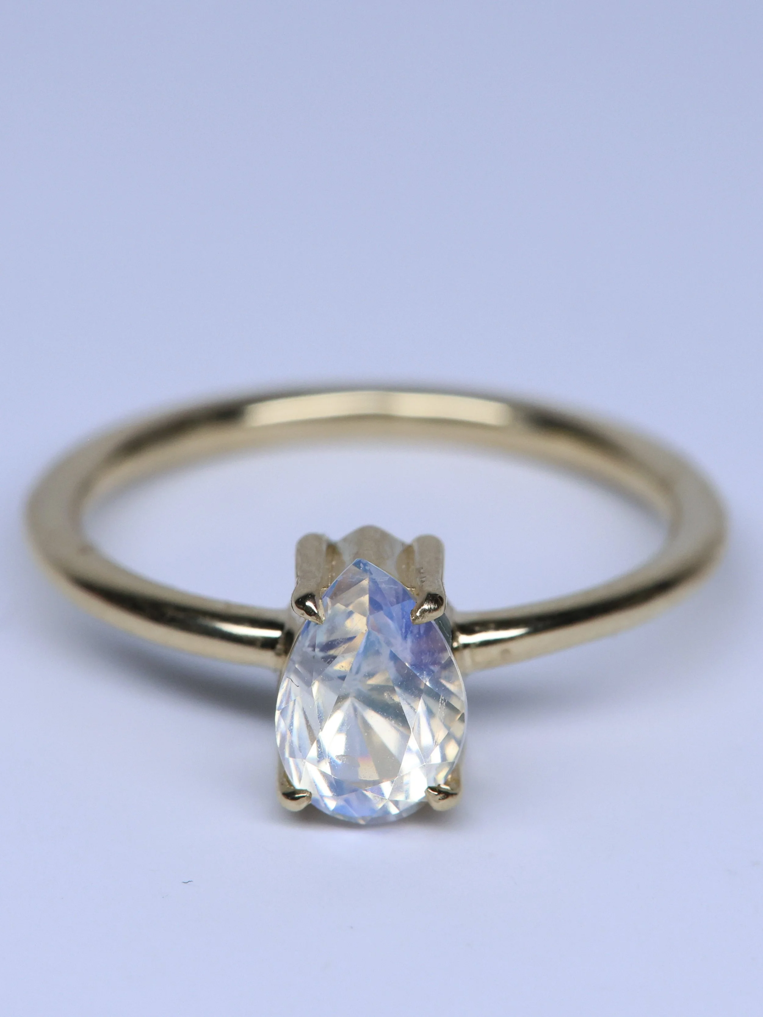 The Rainbow Moonstone Pinky Ring