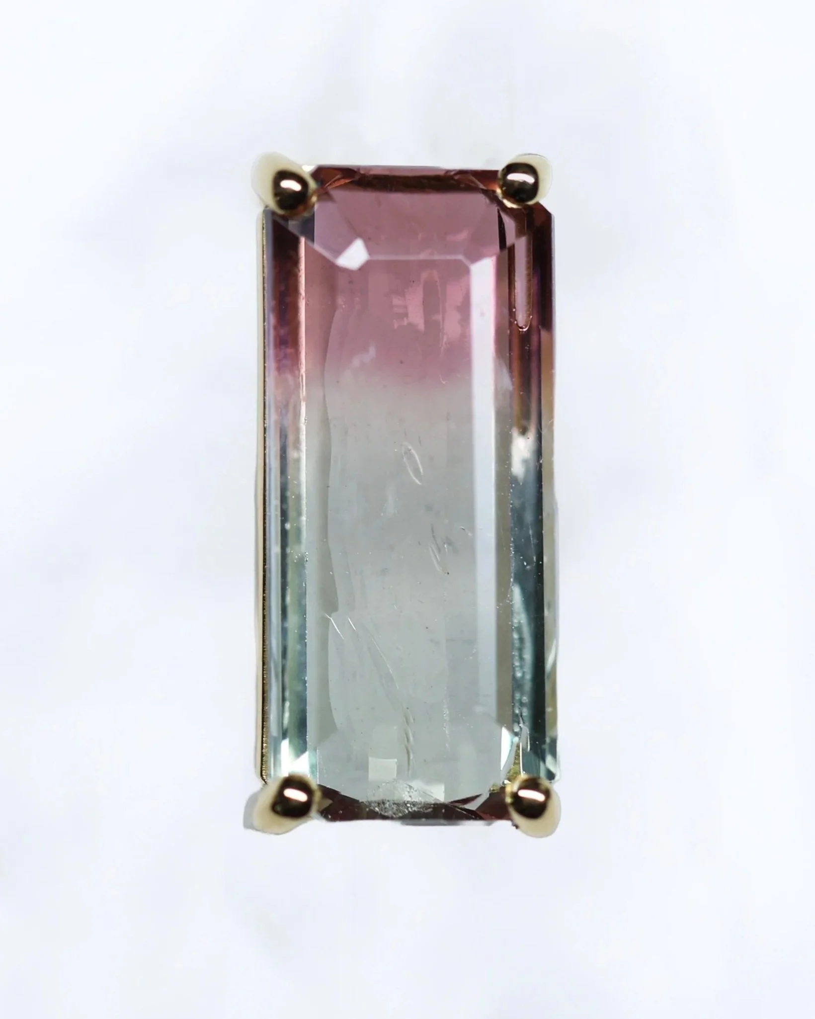 18k Yellow Gold Pastel Watermelon Tourmaline Earring