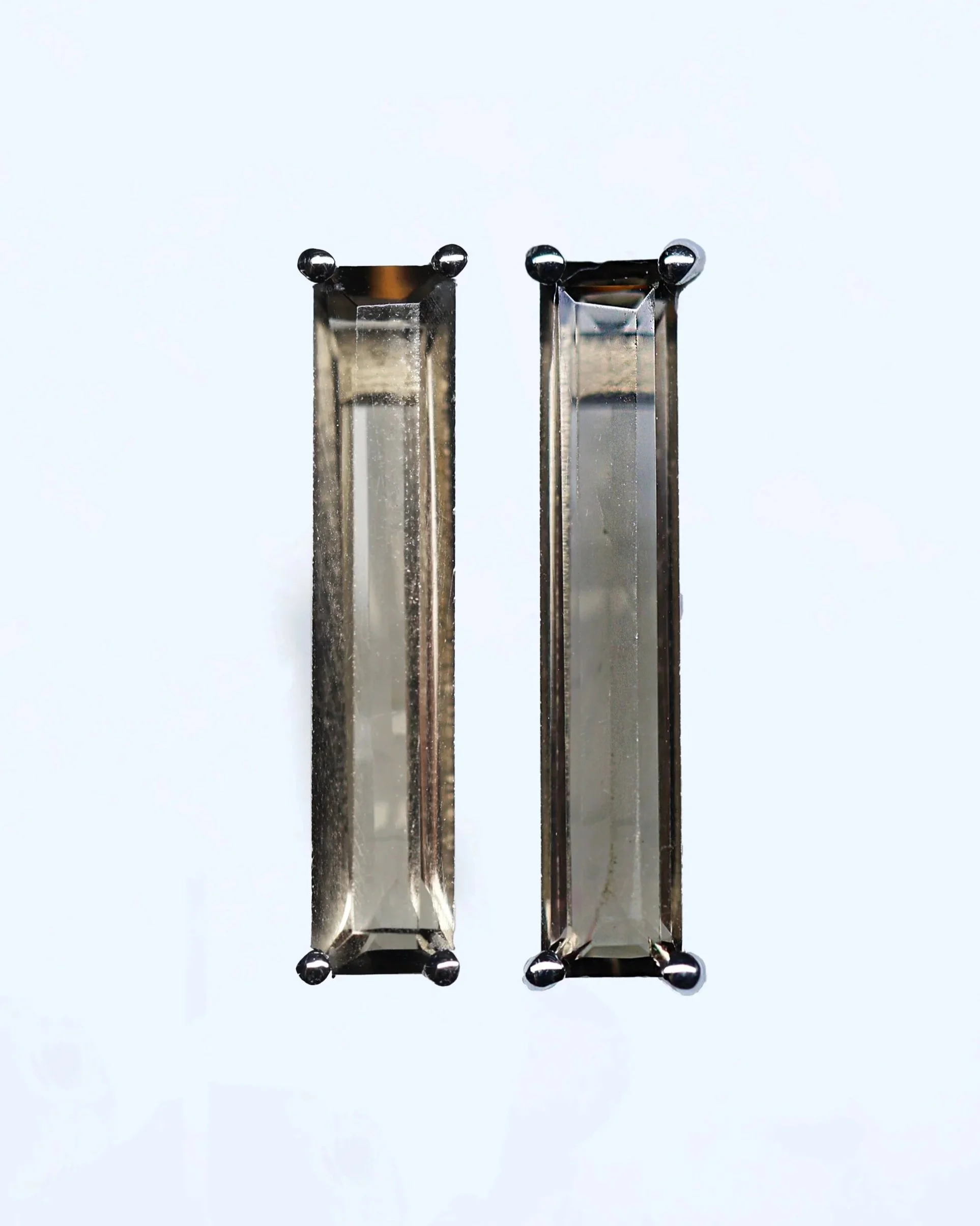 Smokey Quartz Baguette Earrings