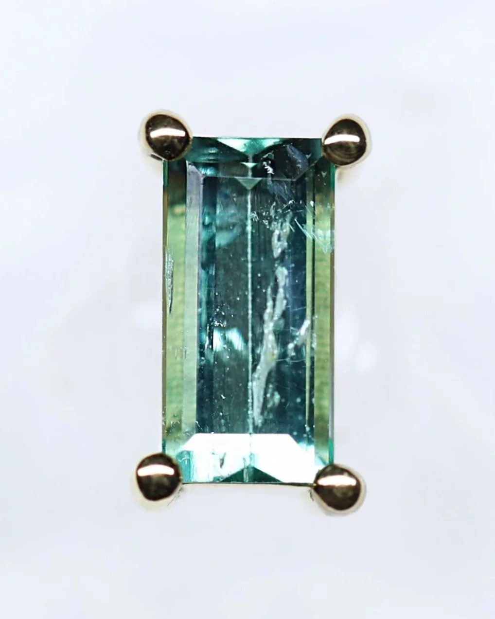 A Columbian Emerald Enough stud 7.4mm x 3.5mm