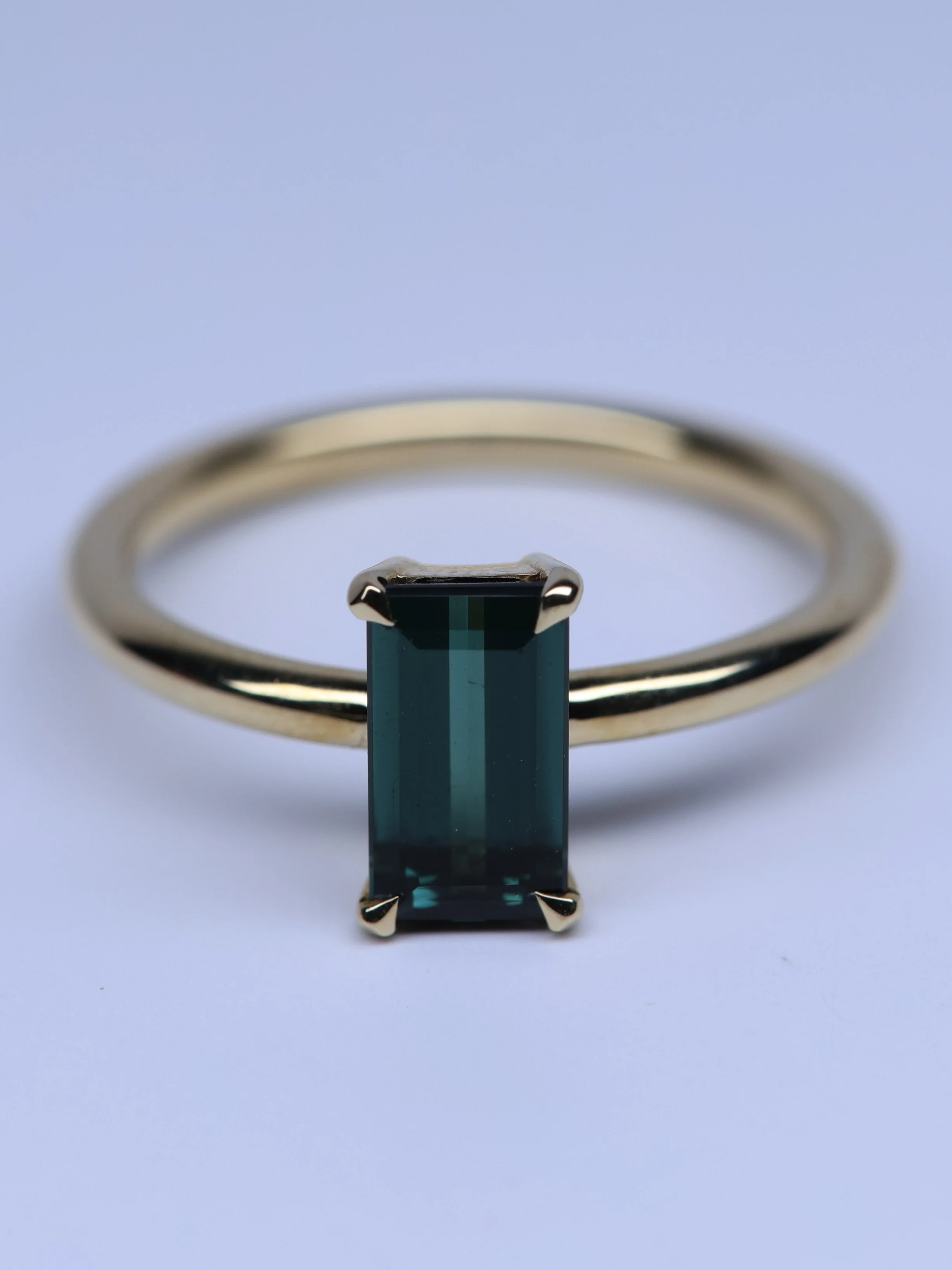 Blue Brazilian Baguette stacking solitaire.