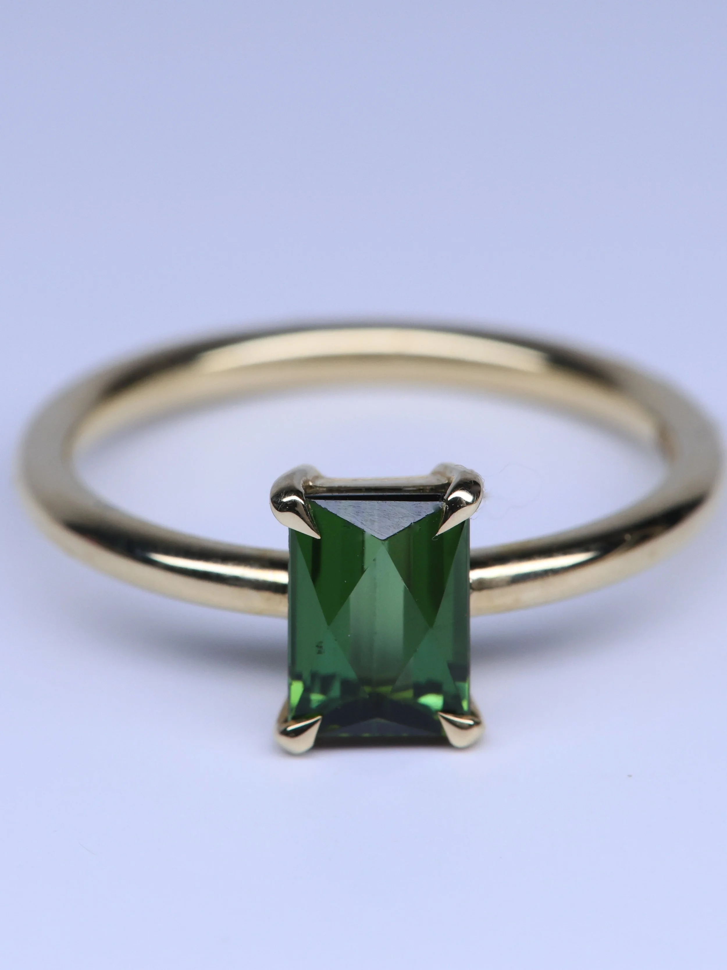 Radiant Cut Brazilian Tourmaline Ring.
