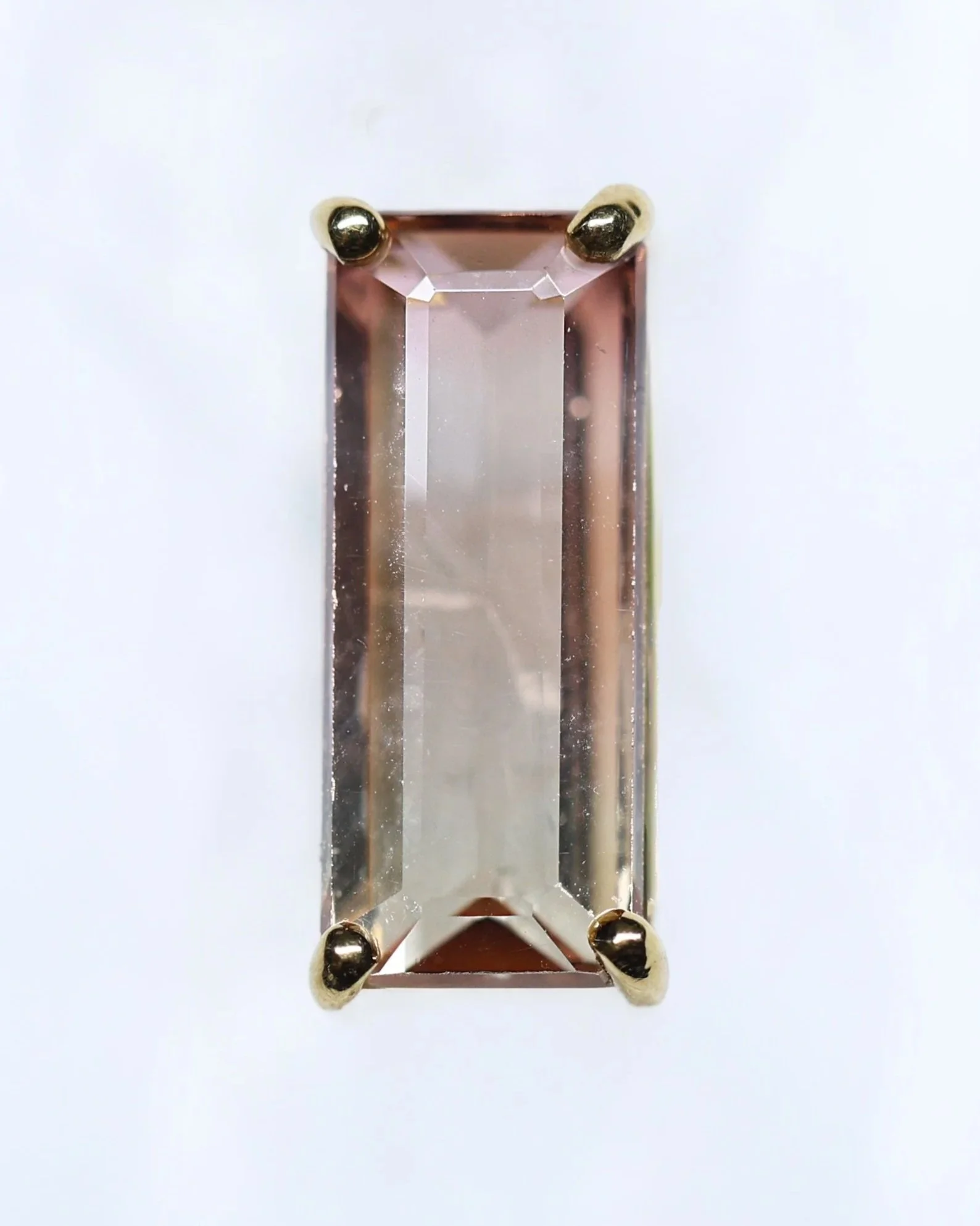 Champagne pink bi colour tourmaline stud